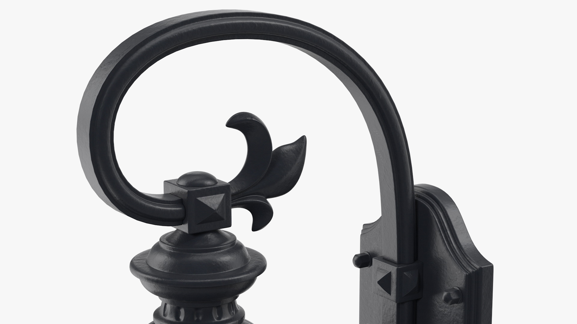 3D Black Vintage Outdoor Wall Lantern Switched On