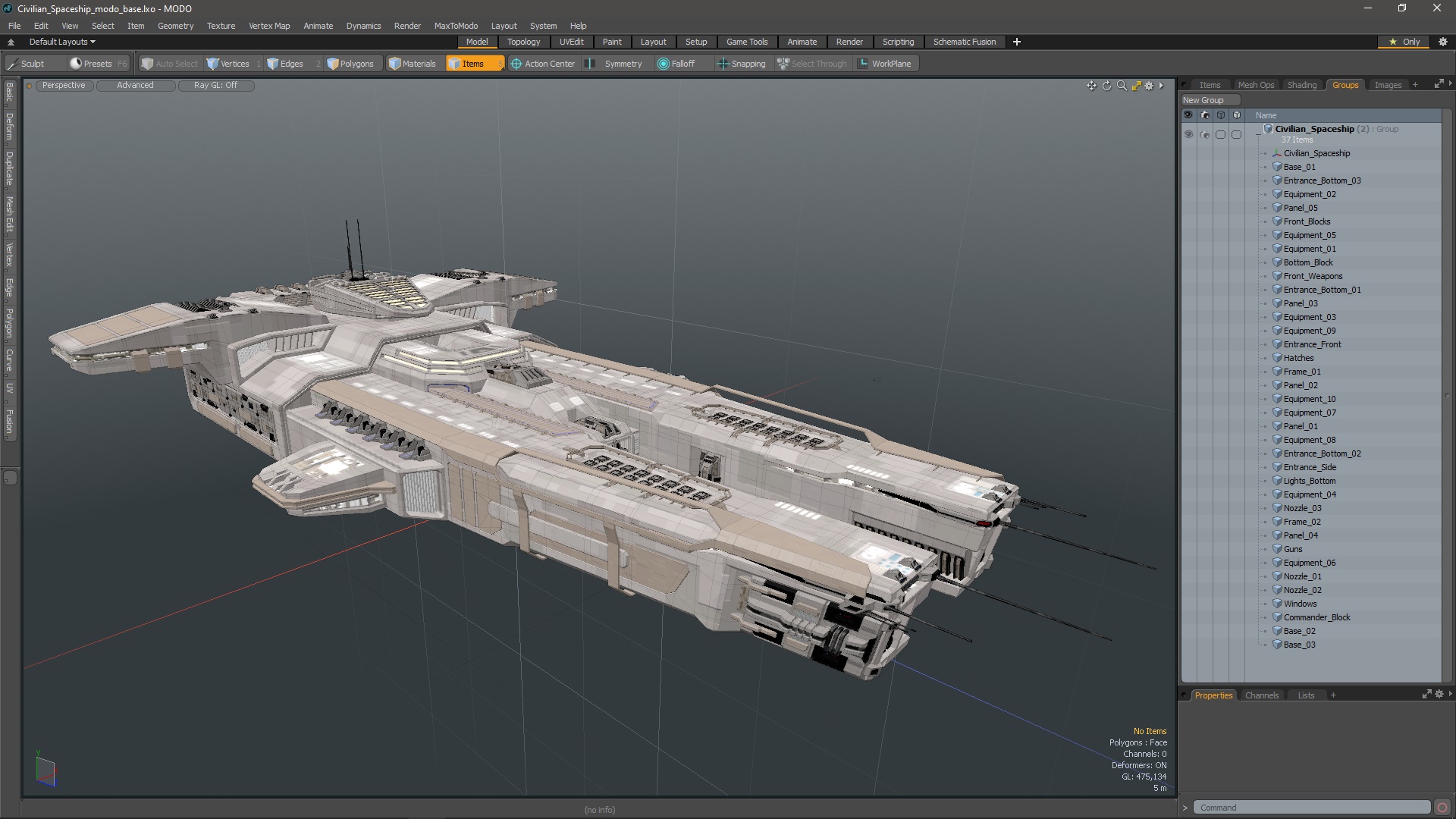 3D Civilian Spaceship model