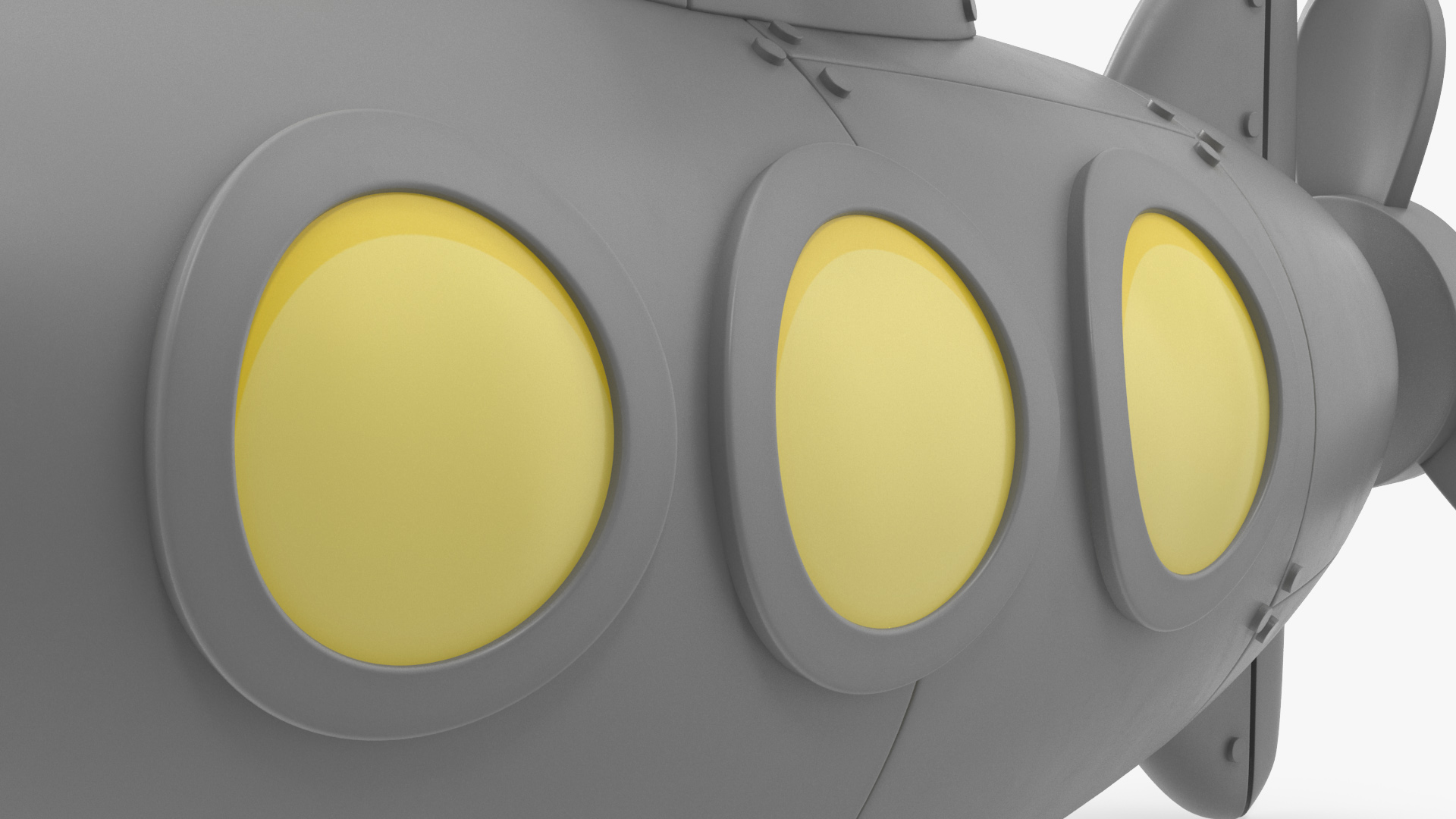 Submarine Cartoon Grey Rigged 3D model