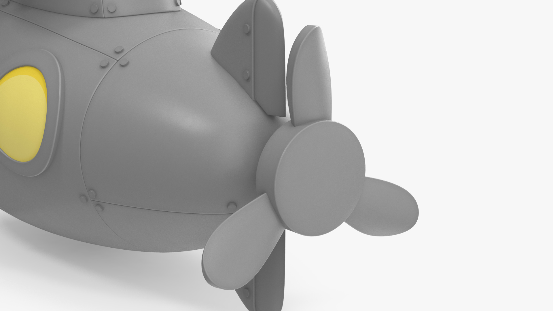 Submarine Cartoon Grey Rigged 3D model