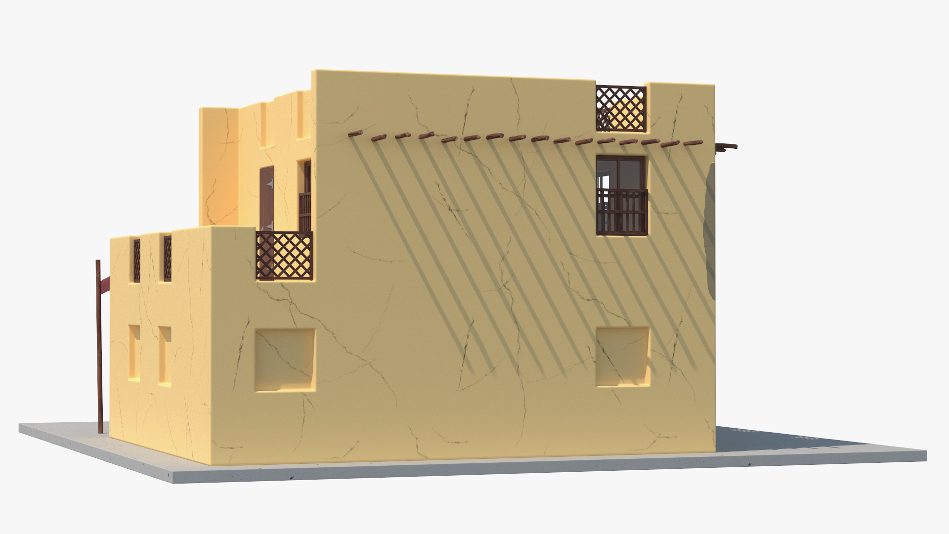 3D model Cartoon Arab House with Cylindrical Extension