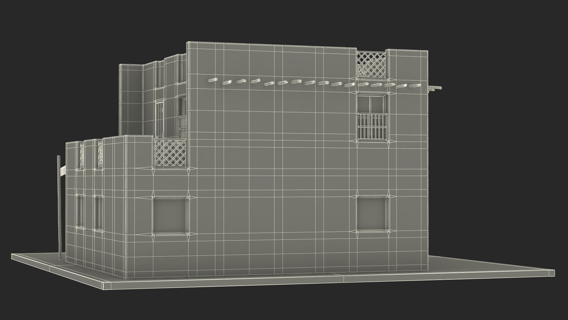 3D model Cartoon Arab House with Cylindrical Extension