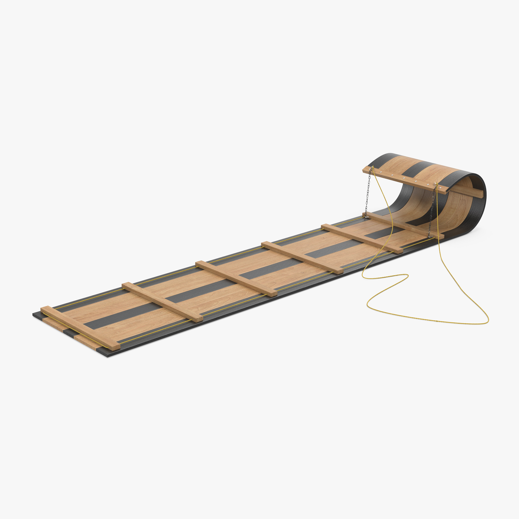 Wooden Toboggan, view 3