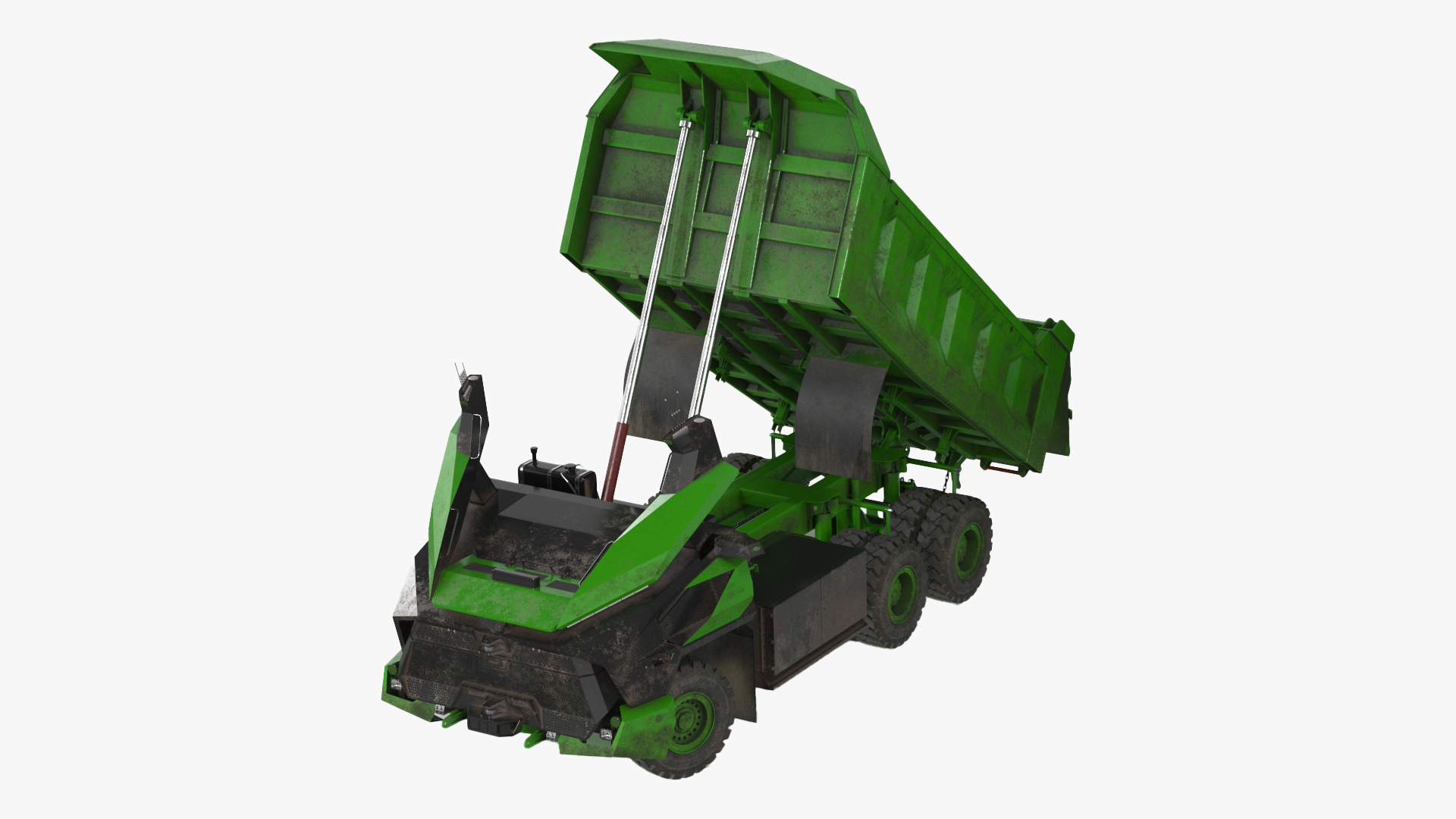 Electric Autonomous Dump Truck Dirty Rigged for Maya 3D