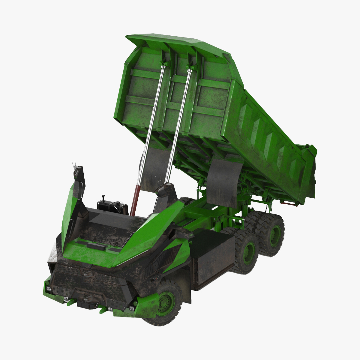 Electric Autonomous Dump Truck Dirty Rigged for Maya 3D