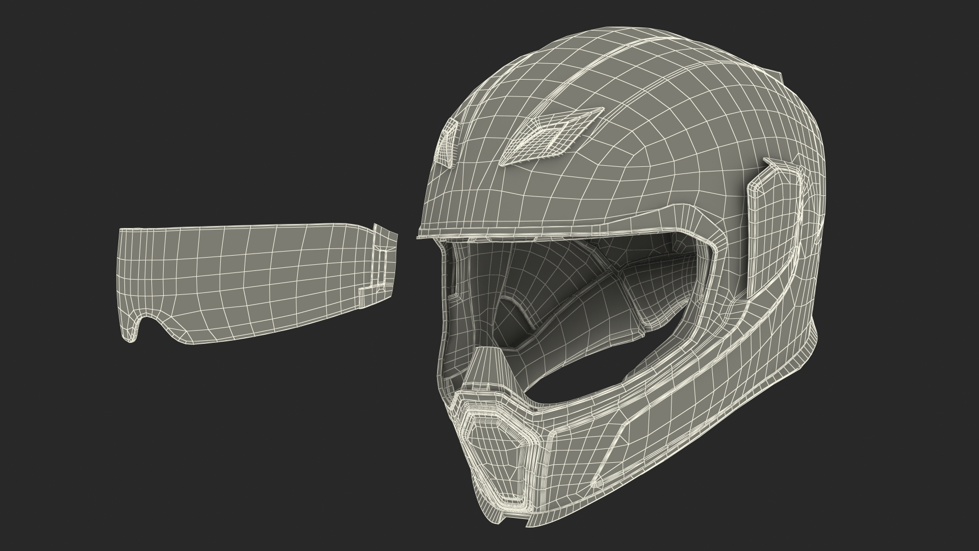 3D Full Face Motorcycle Helmet Icon Airflite Quicksilver model