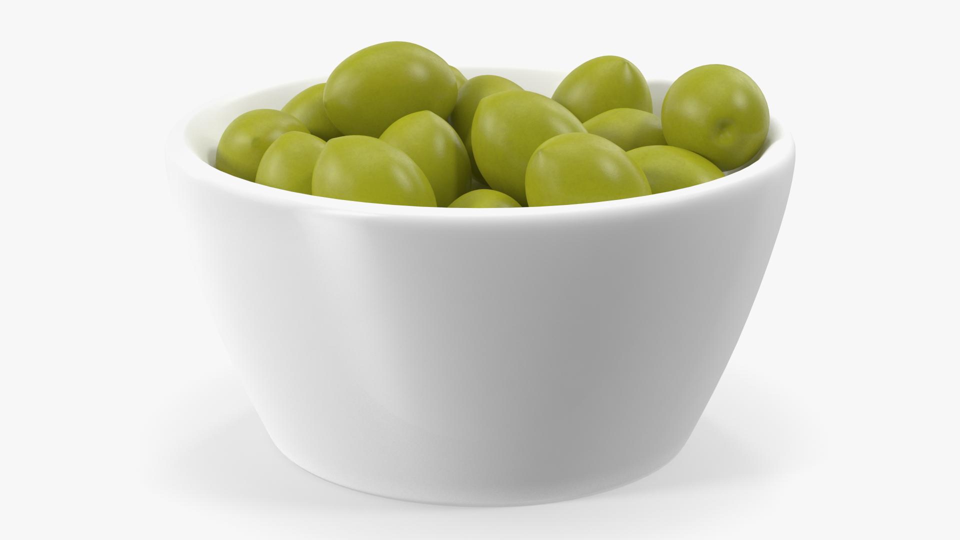 3D Bowl of Fresh Green Olives