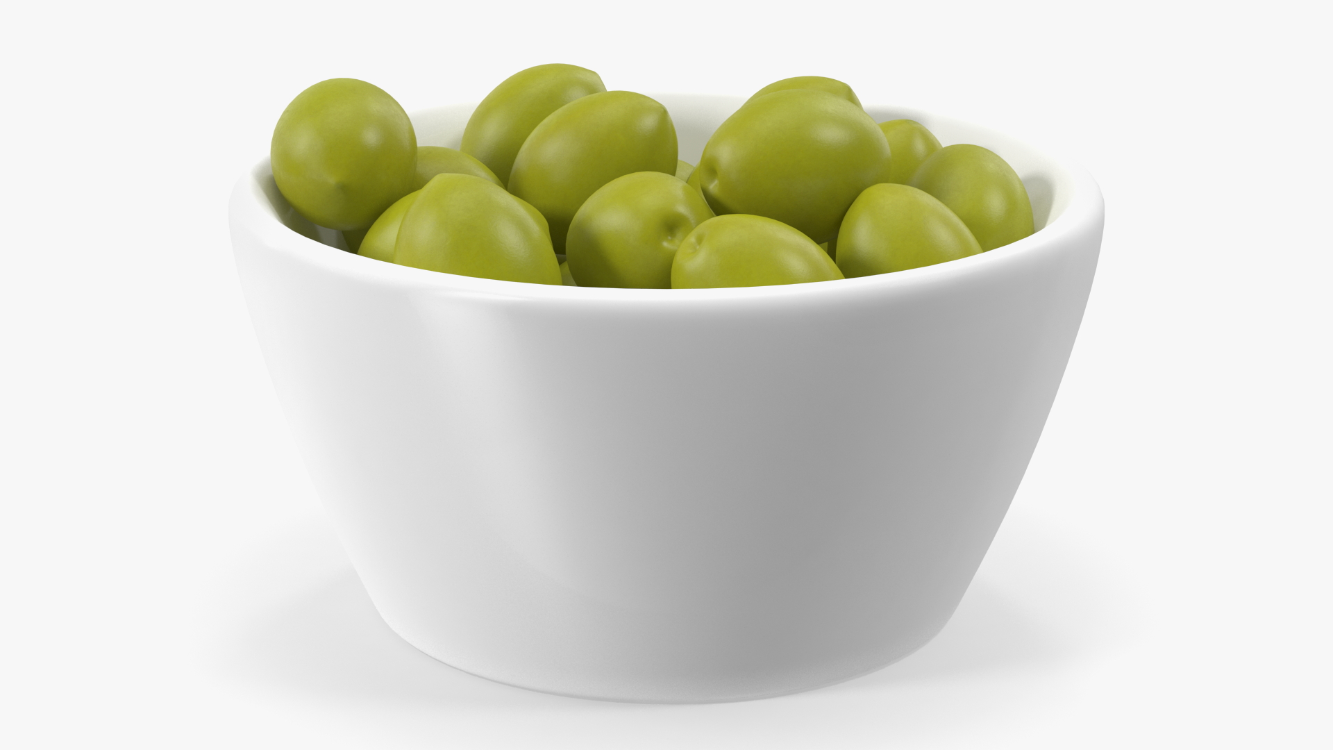 3D Bowl of Fresh Green Olives