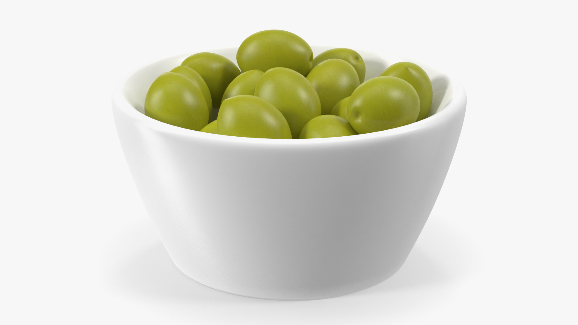 3D Bowl of Fresh Green Olives