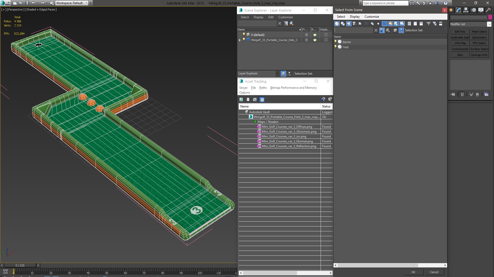 Minigolf 35 Portable Course Hole 3 3D model