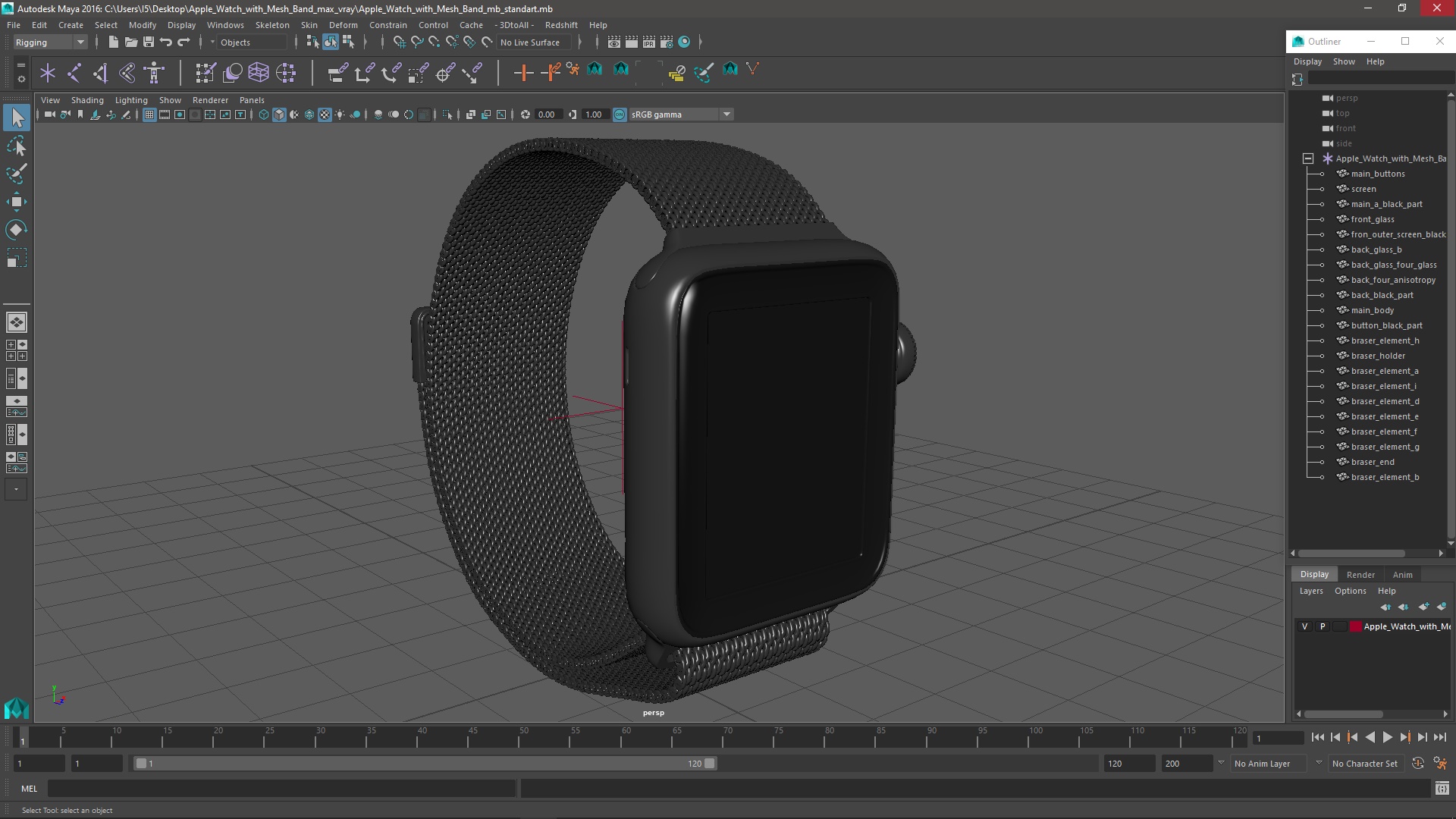 3D Apple Watch with Mesh Band