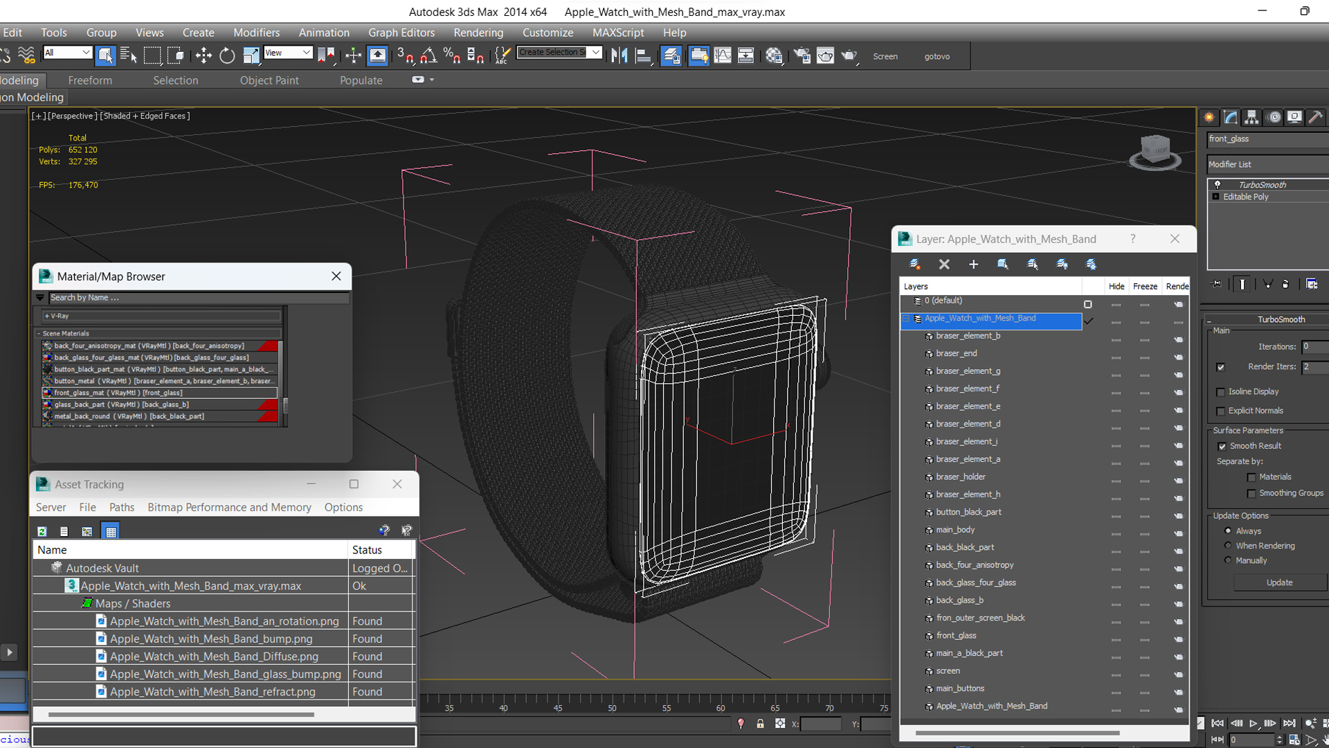 3D Apple Watch with Mesh Band