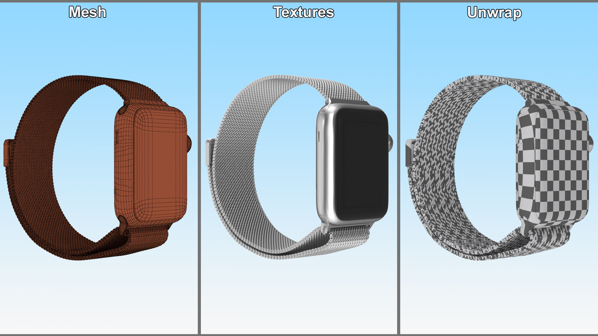 3D Apple Watch with Mesh Band