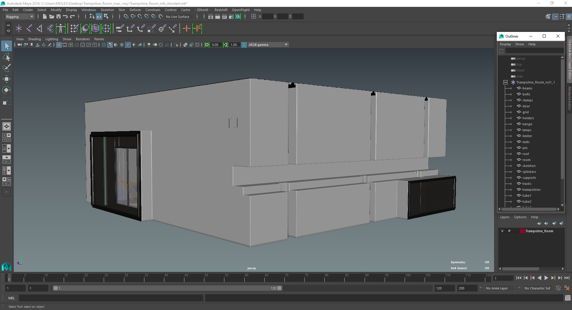 3D model Trampoline Room