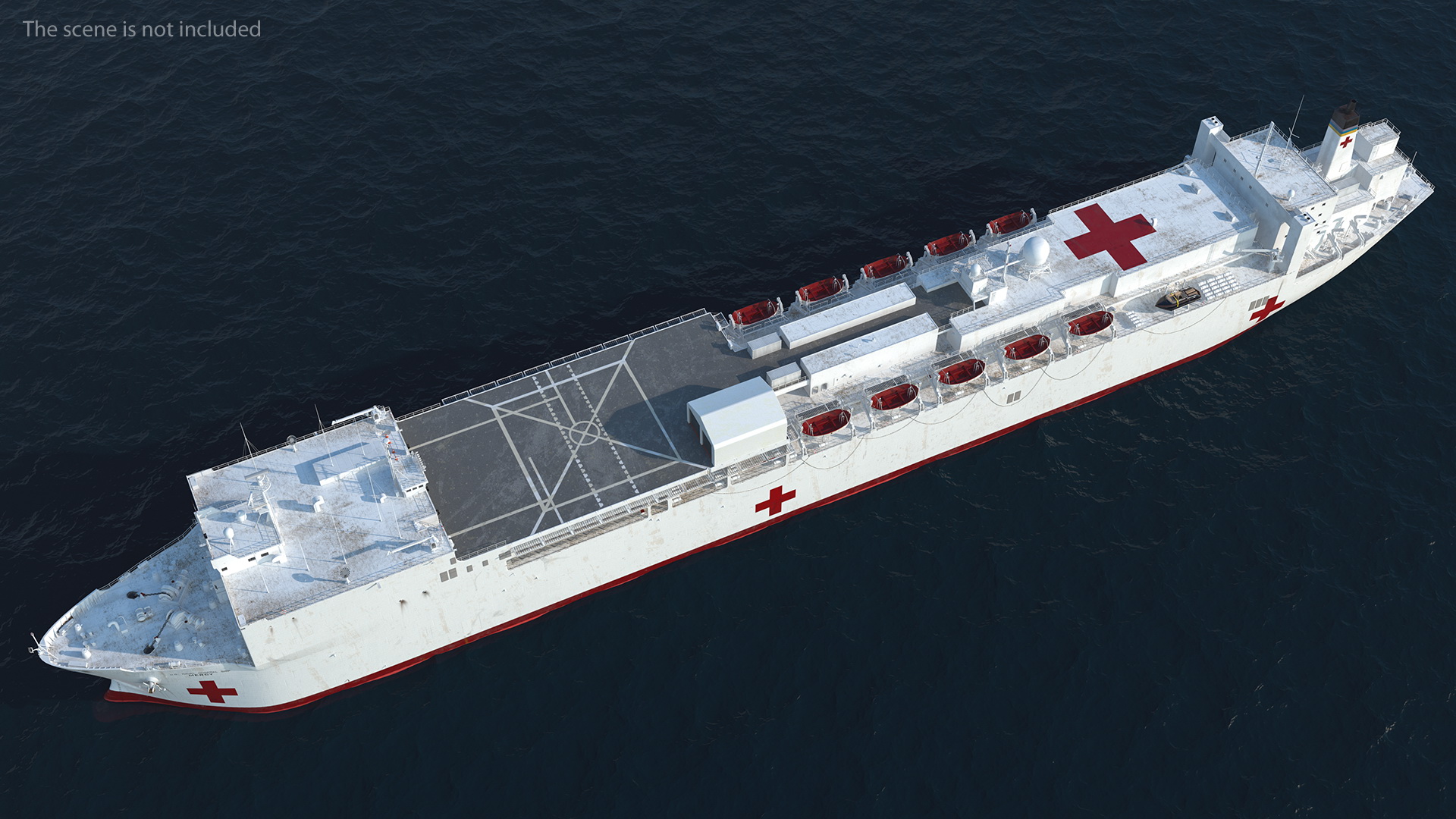USNS Mercy T AH 19 Hospital Ship 3D