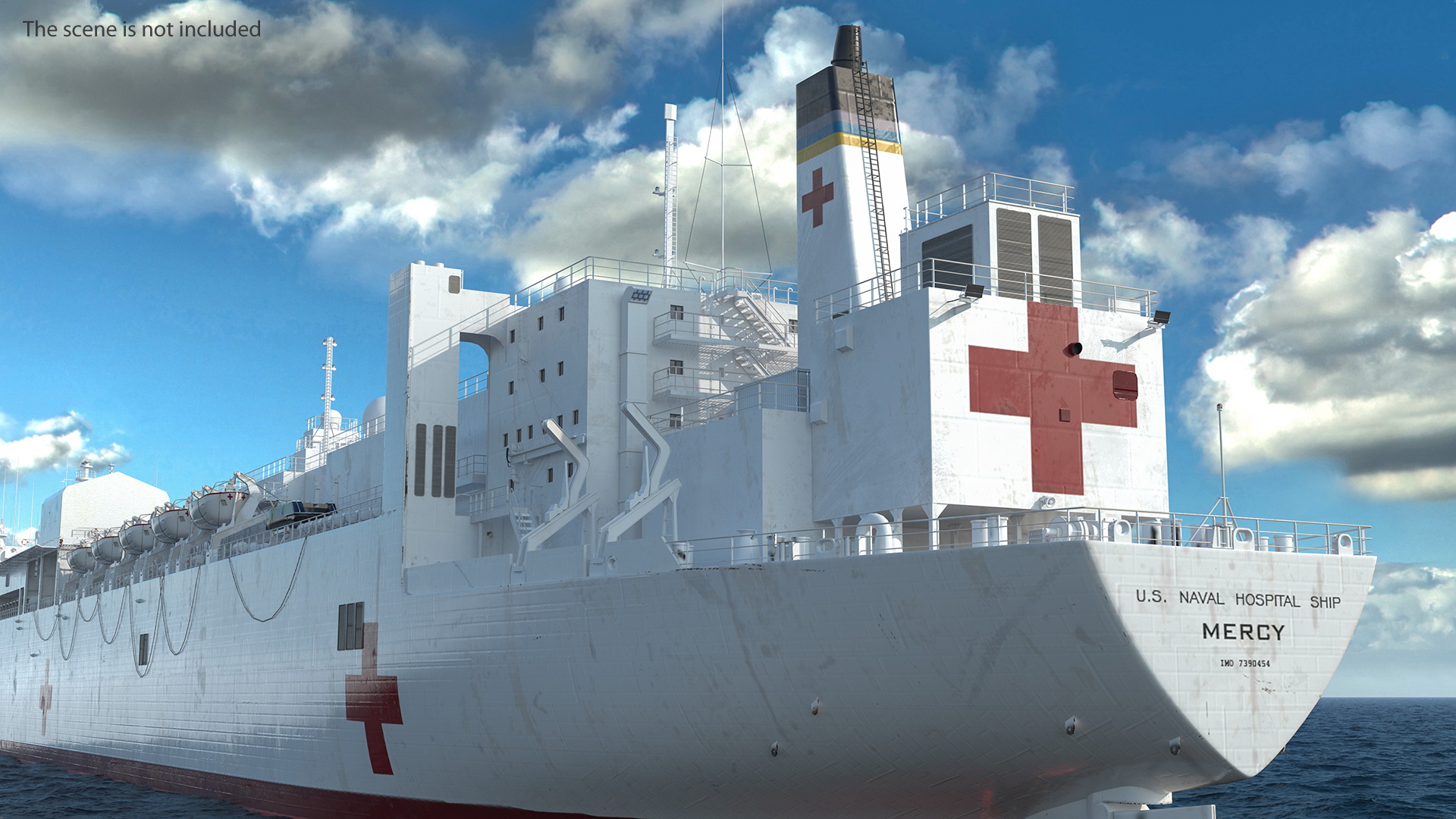 USNS Mercy T AH 19 Hospital Ship 3D