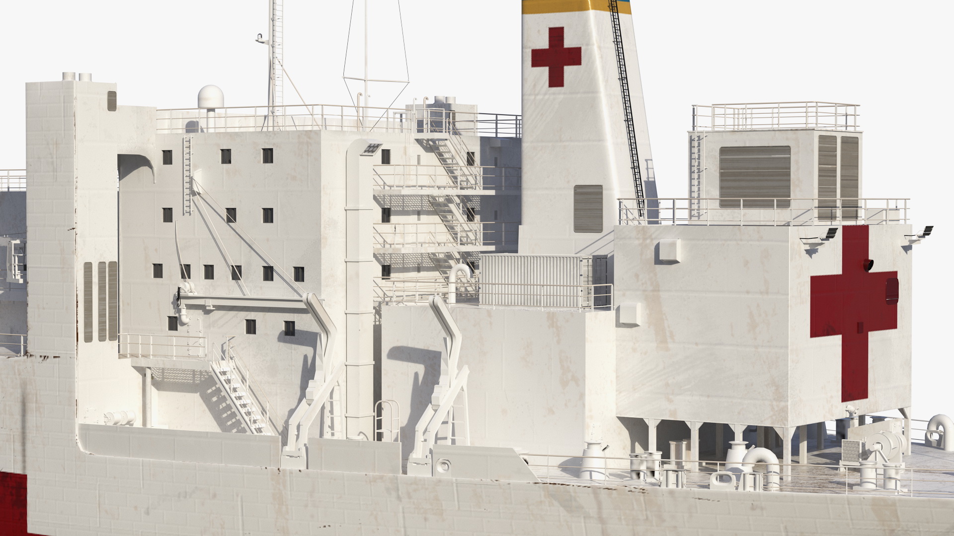 USNS Mercy T AH 19 Hospital Ship 3D