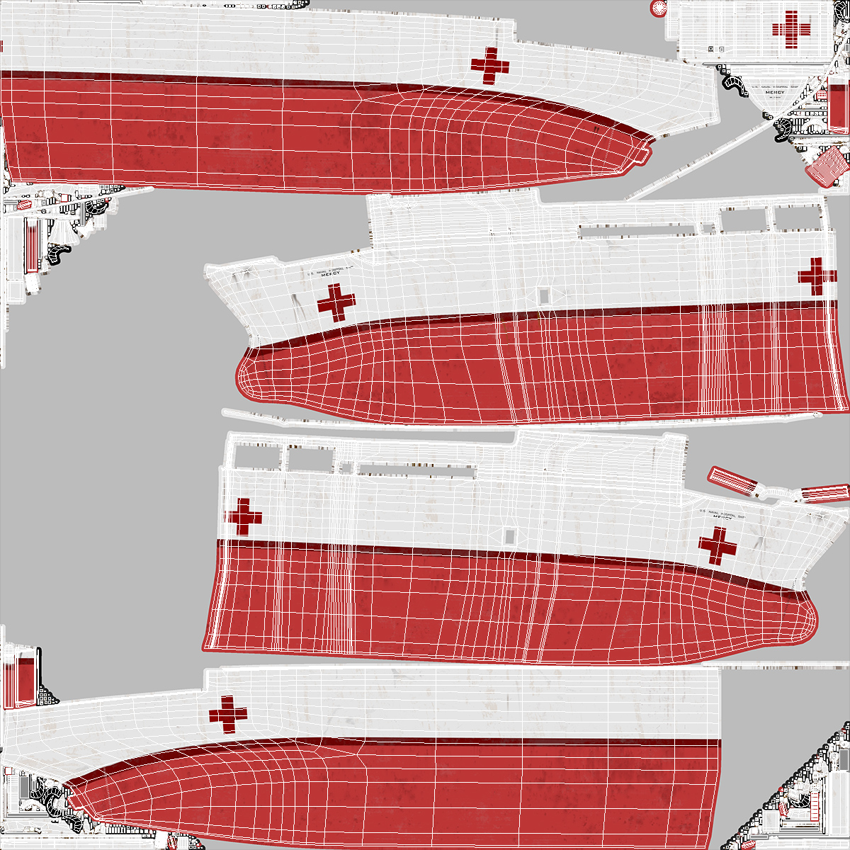 USNS Mercy T AH 19 Hospital Ship 3D