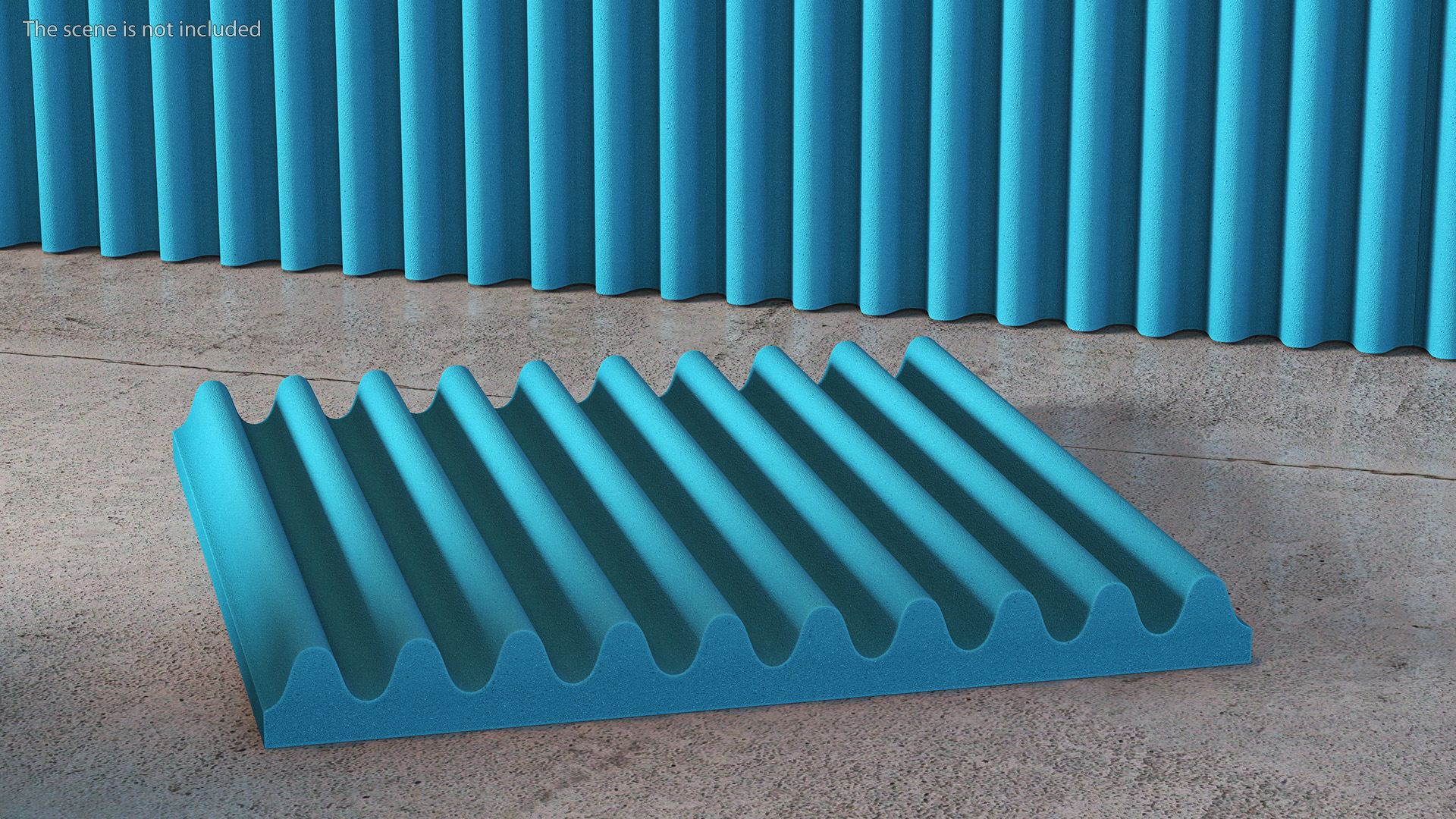 Foam Sound Absorbers Blue Set 3D model