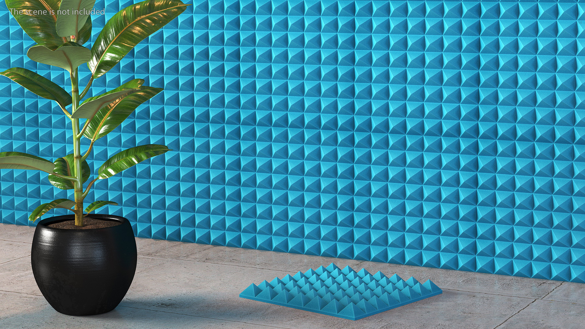 Foam Sound Absorbers Blue Set 3D model
