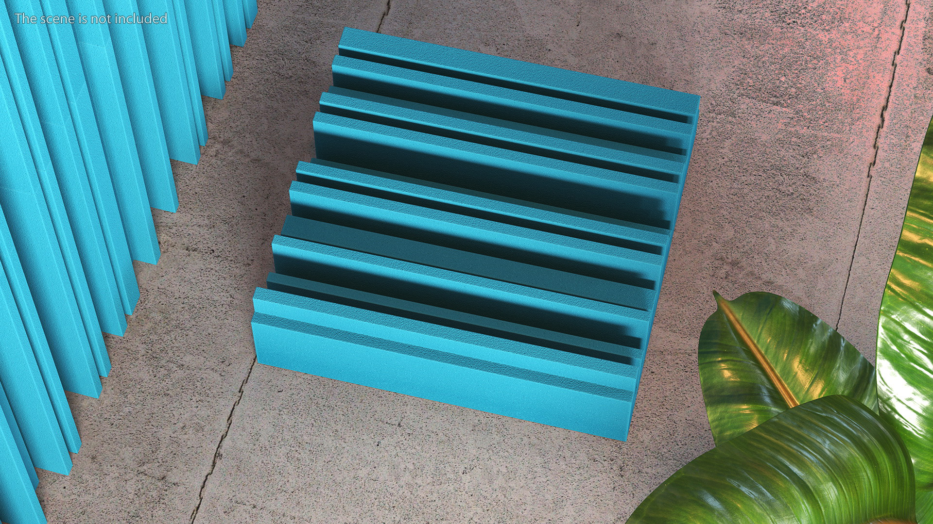 Foam Sound Absorbers Blue Set 3D model