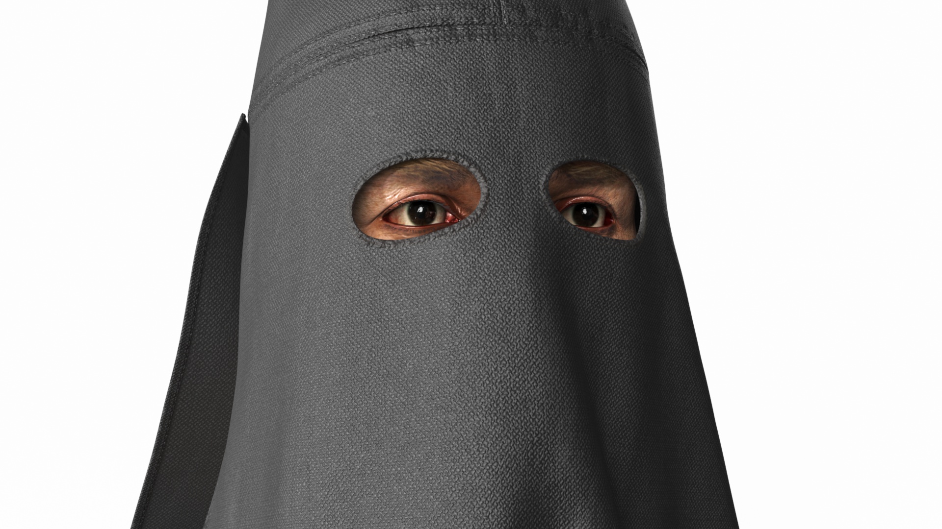 3D model Black Ku Klux Klan Mask on Man Head