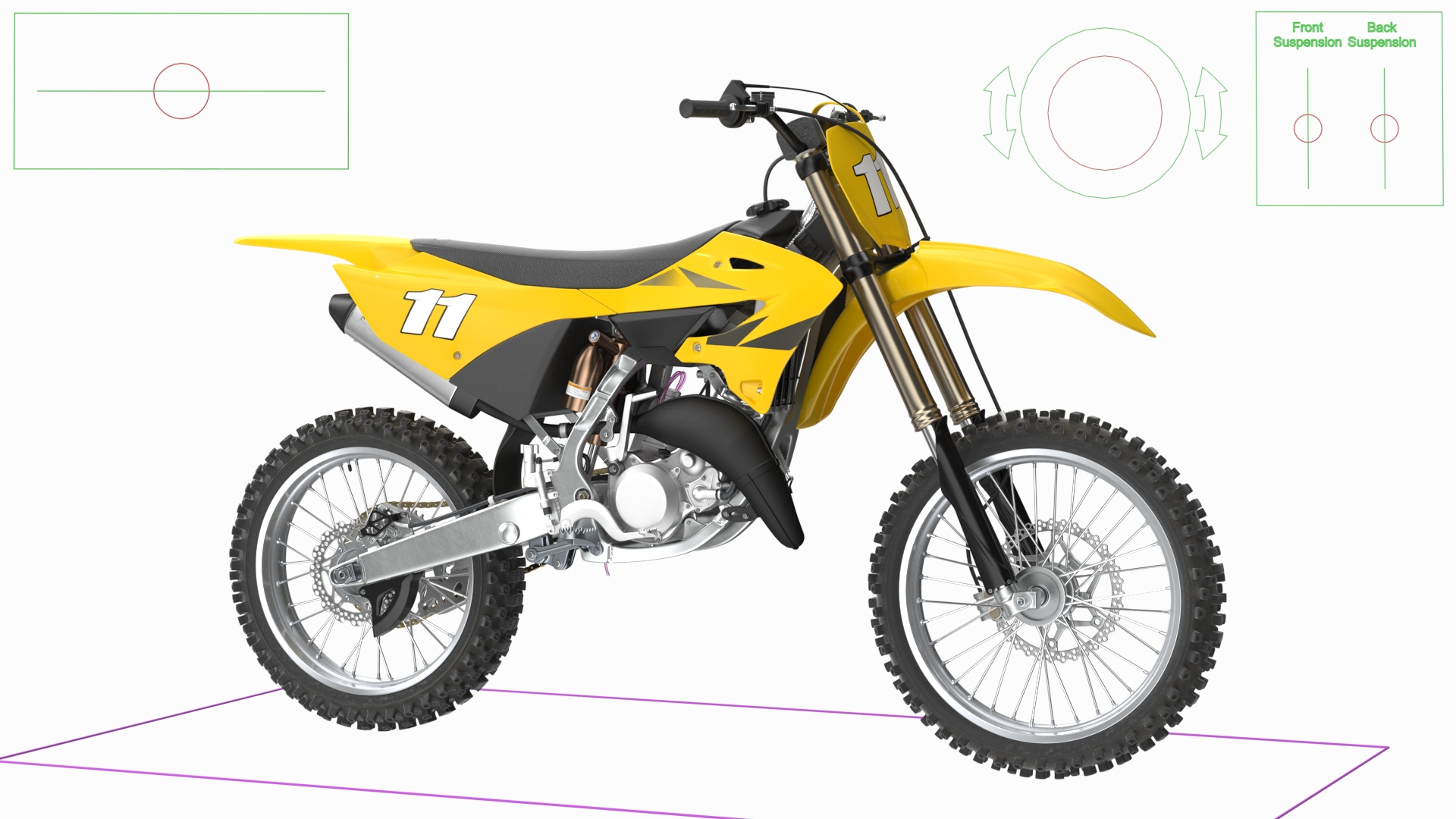 Motocross Motorcycle Rigged 3D