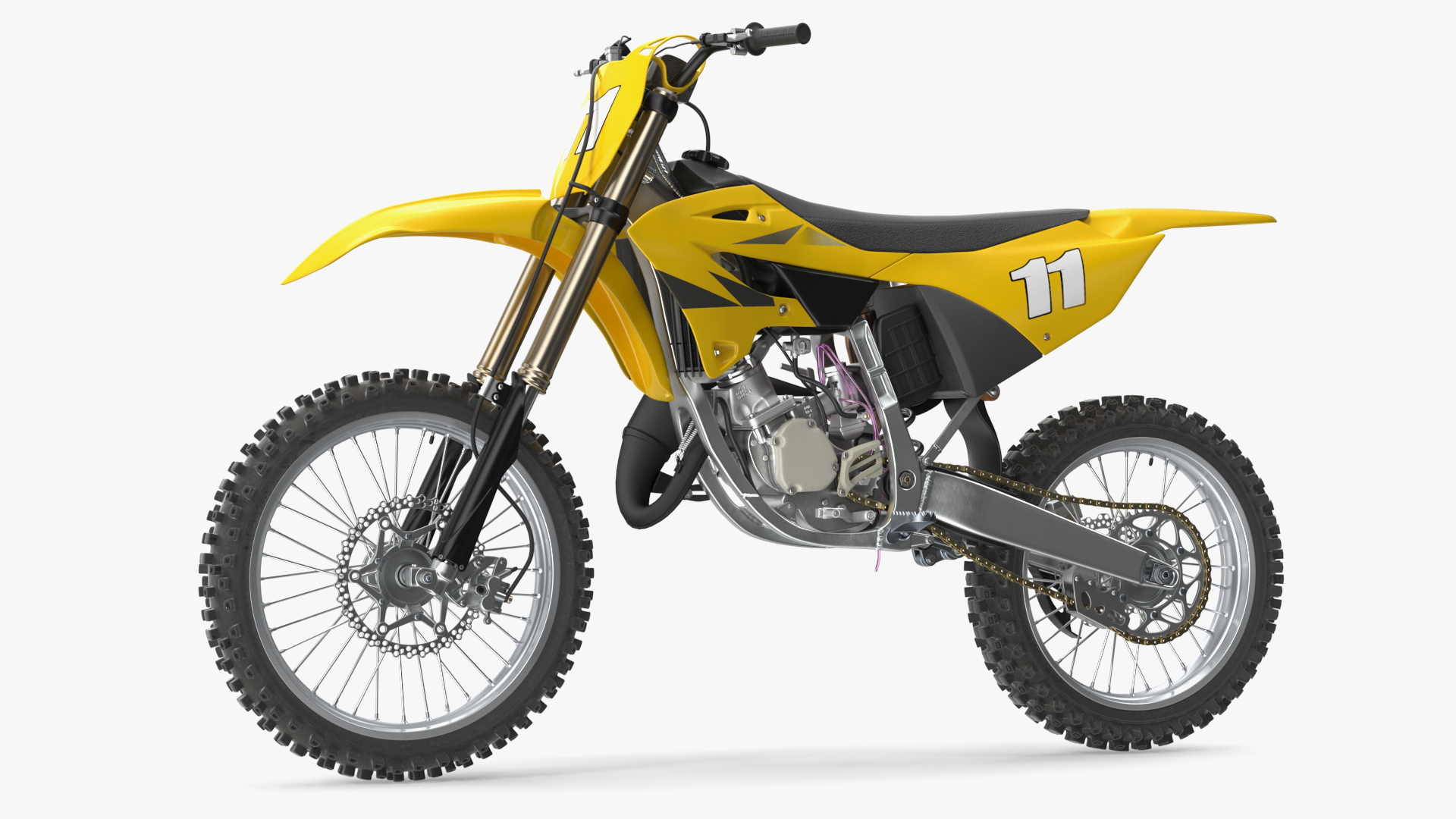 Motocross Motorcycle Rigged 3D