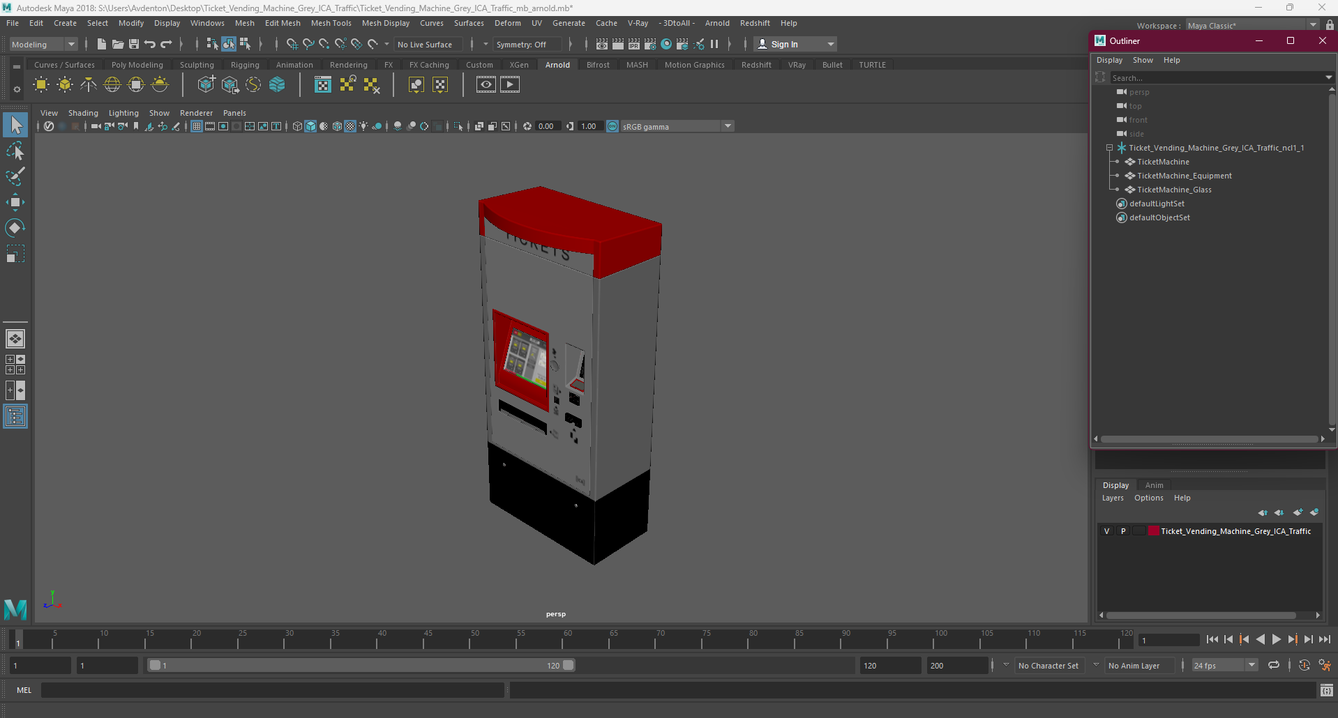 Ticket Vending Machine Grey ICA Traffic 3D model