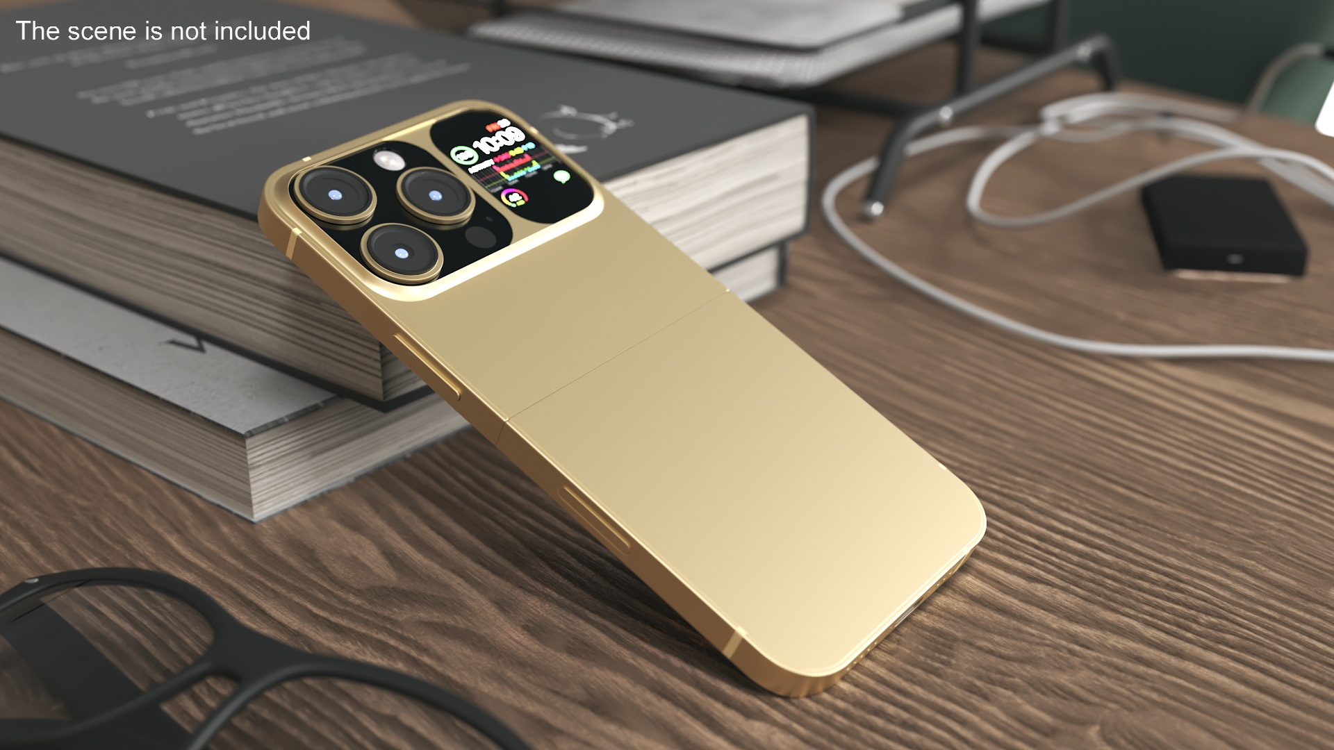 3D Flip Phone Radiant Gold model