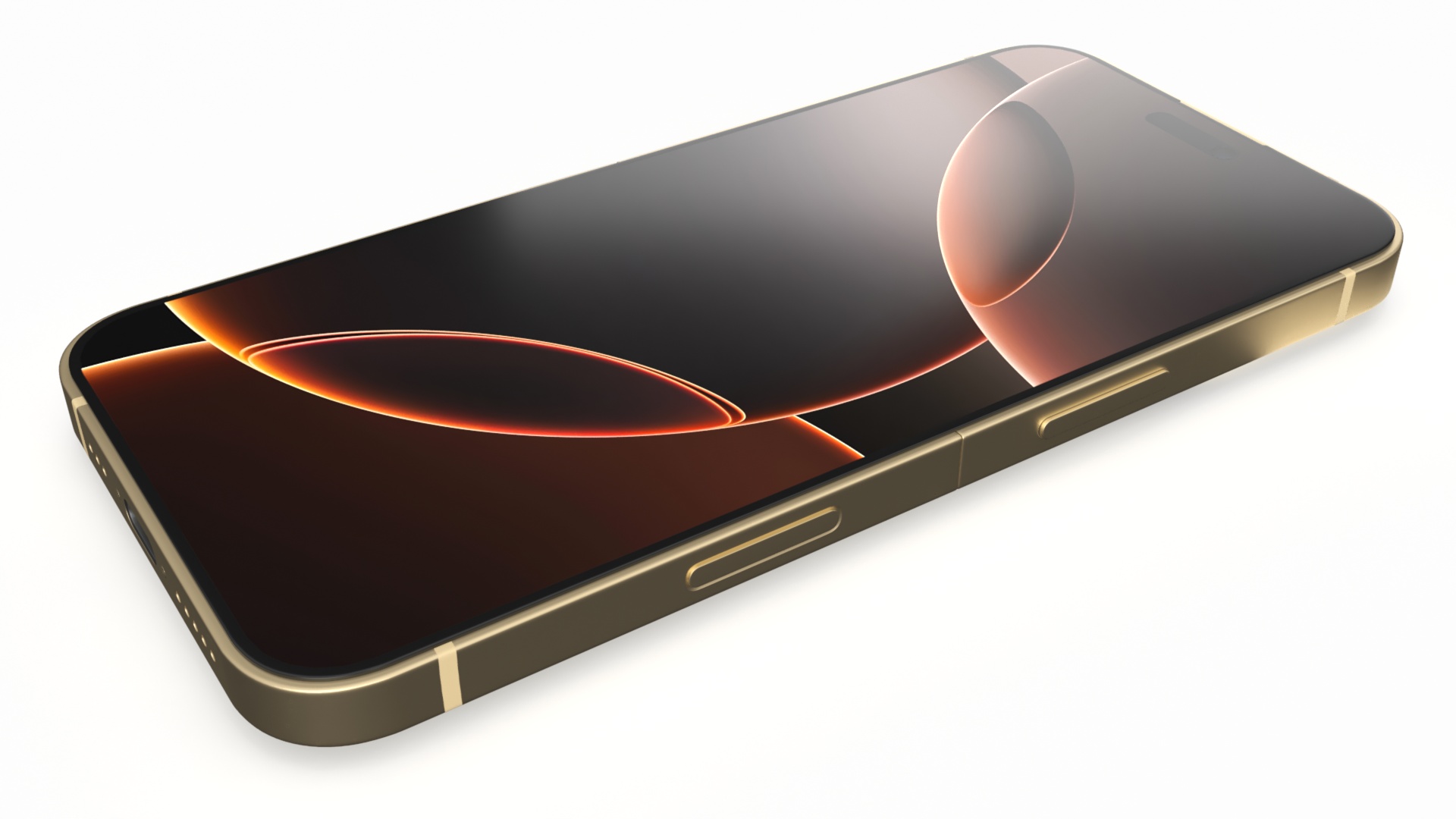 3D Flip Phone Radiant Gold model