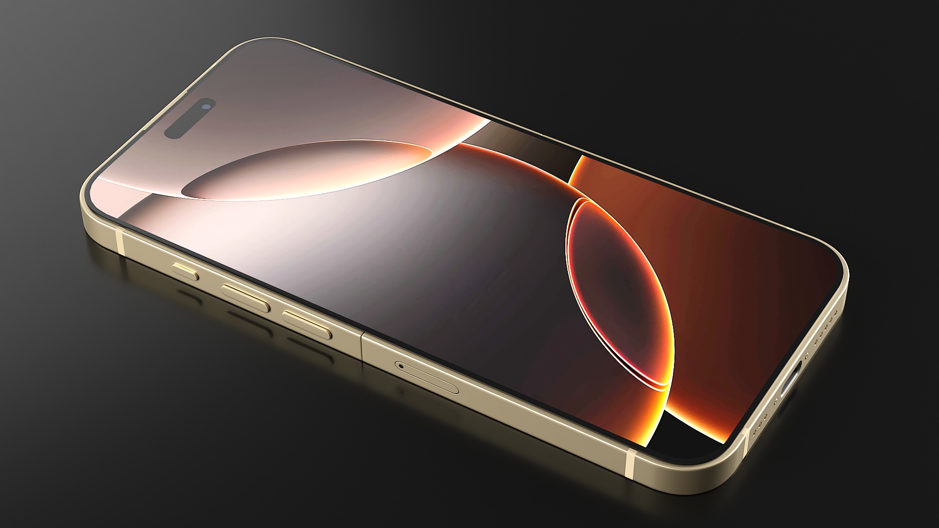 3D Flip Phone Radiant Gold model