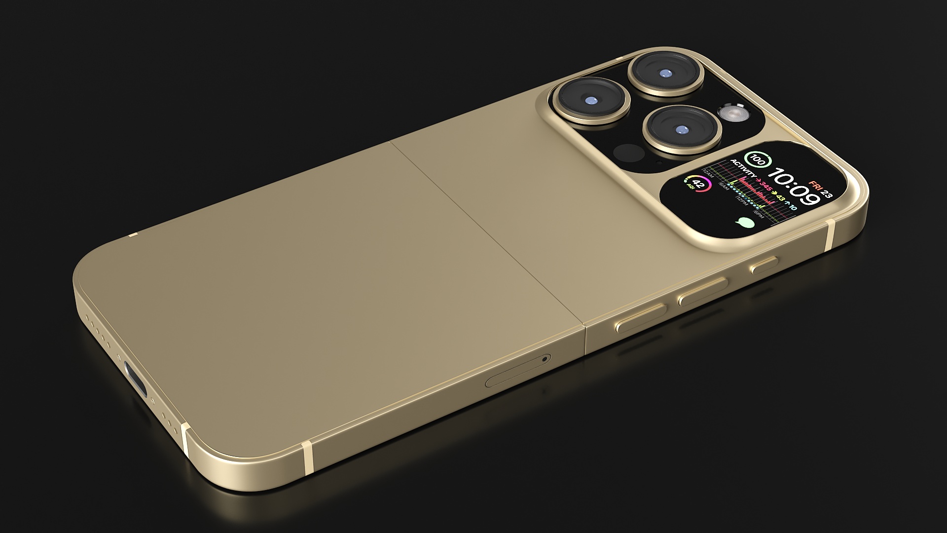 3D Flip Phone Radiant Gold model