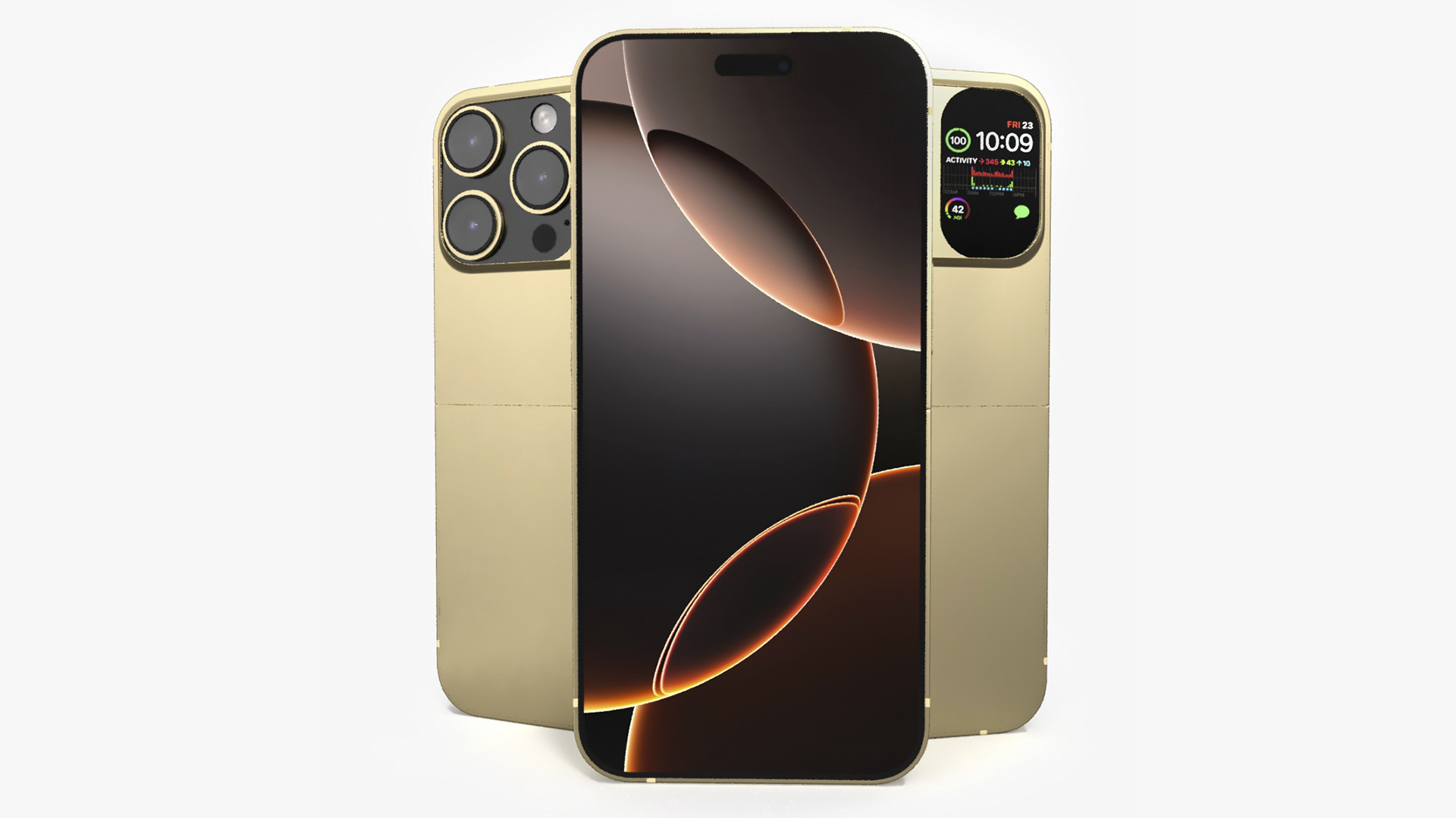 3D Flip Phone Radiant Gold model