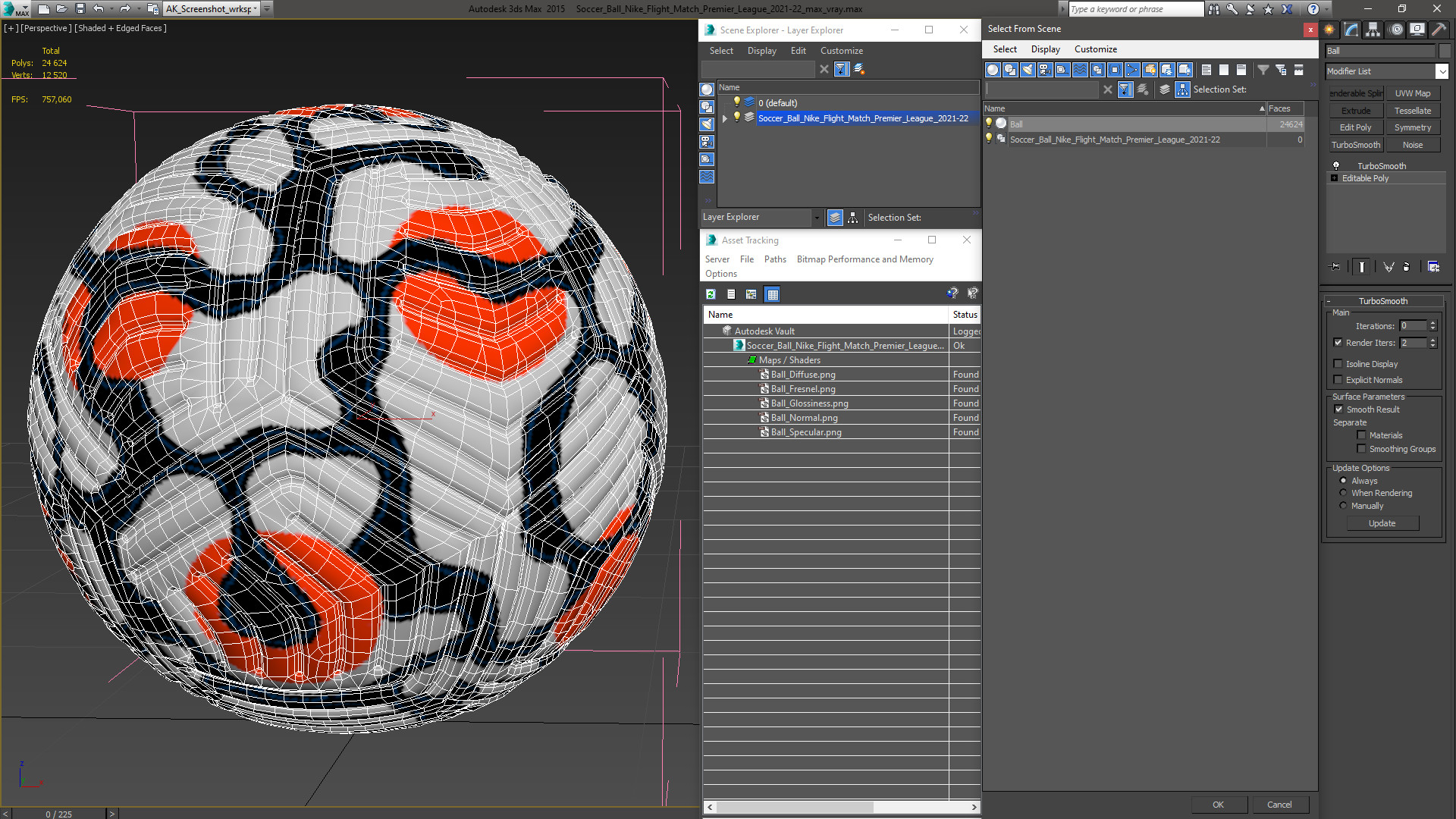 Soccer Ball Nike Flight Match Premier League 2021-22 3D
