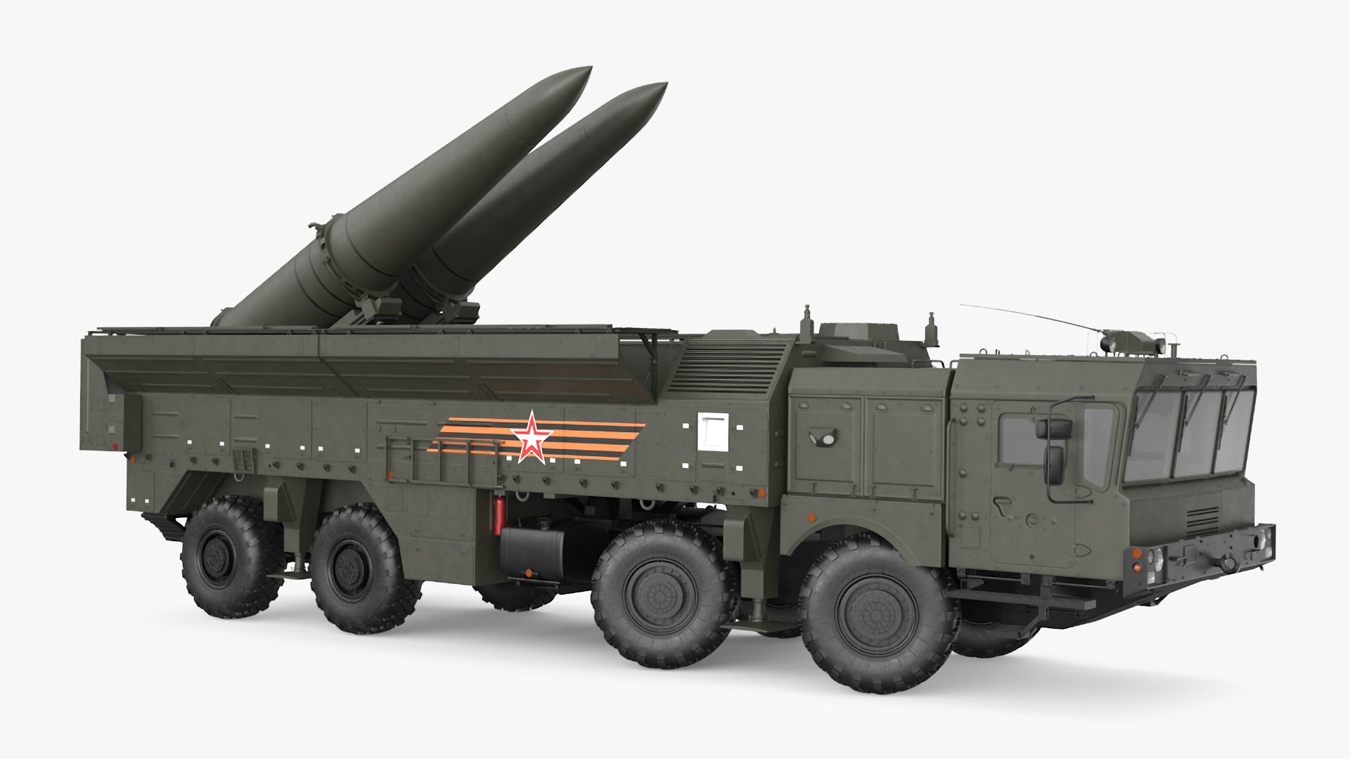 3D Tactical Missile System Iskander SS-26 Stone Rigged