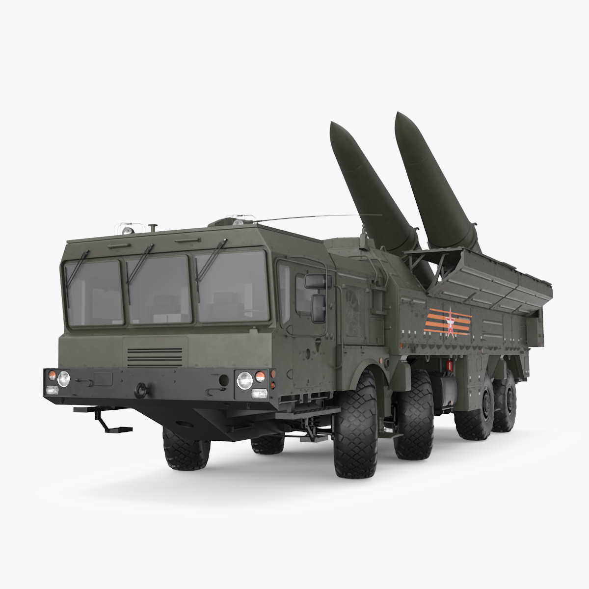 3D Tactical Missile System Iskander SS-26 Stone Rigged