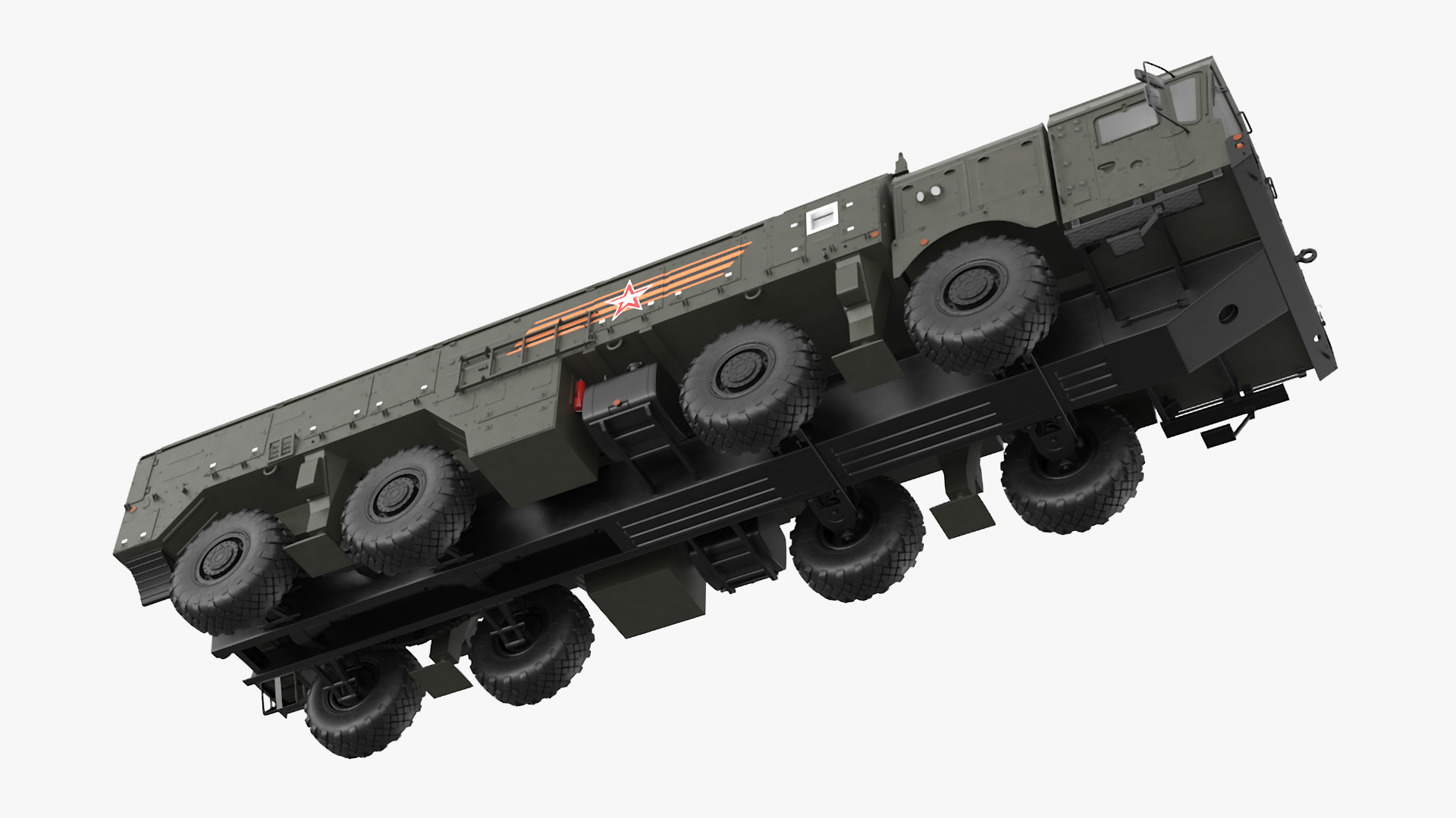 3D Tactical Missile System Iskander SS-26 Stone Rigged