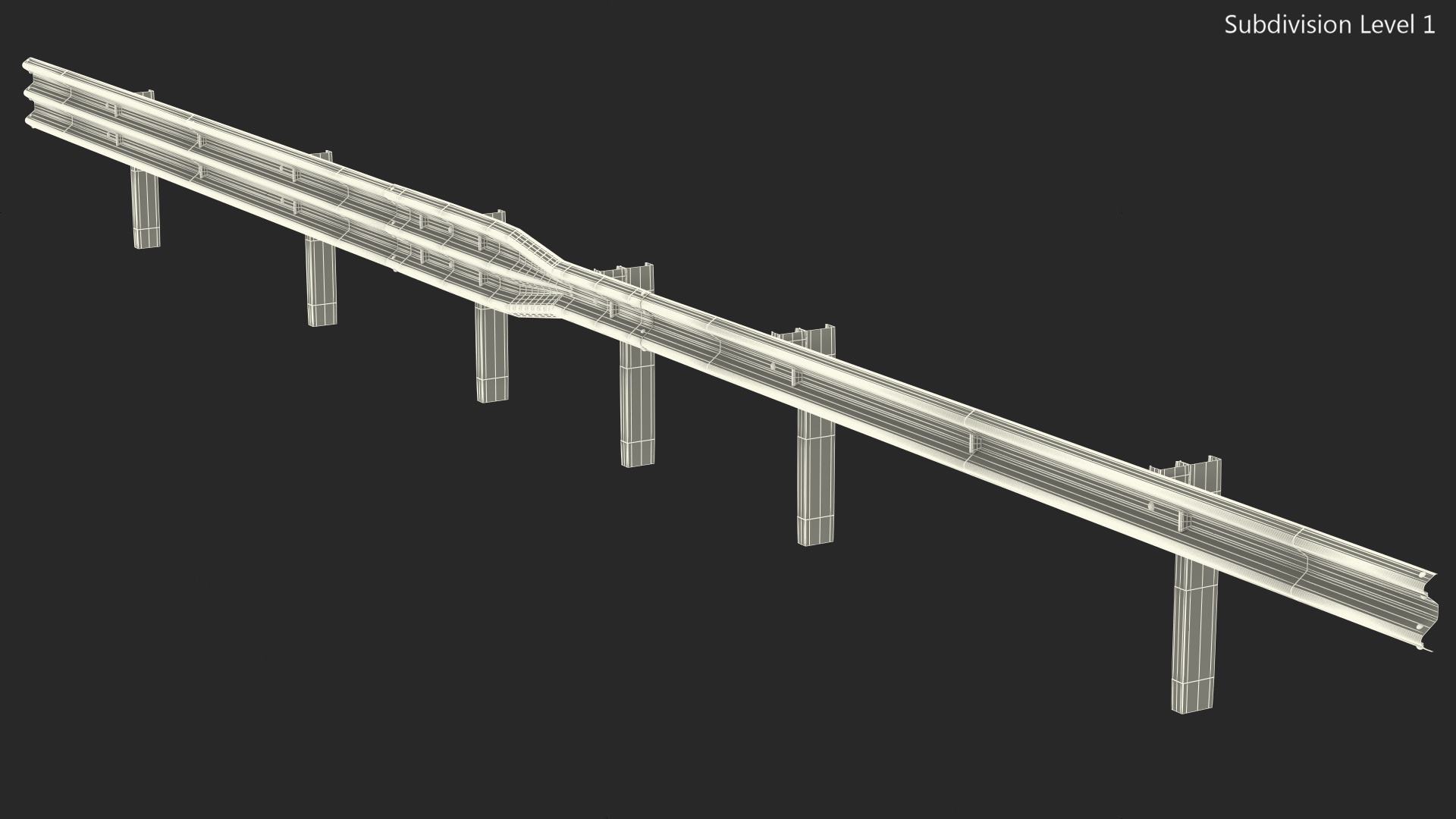 3D Galvanized Highway Guardrail Barrier