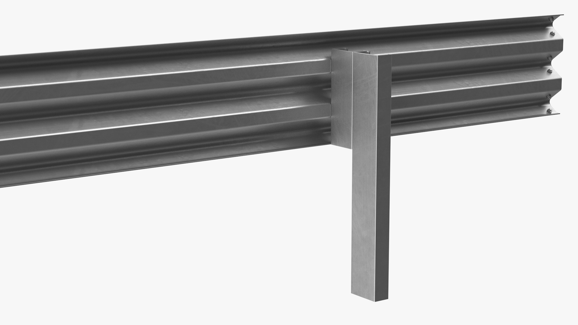 3D Galvanized Highway Guardrail Barrier