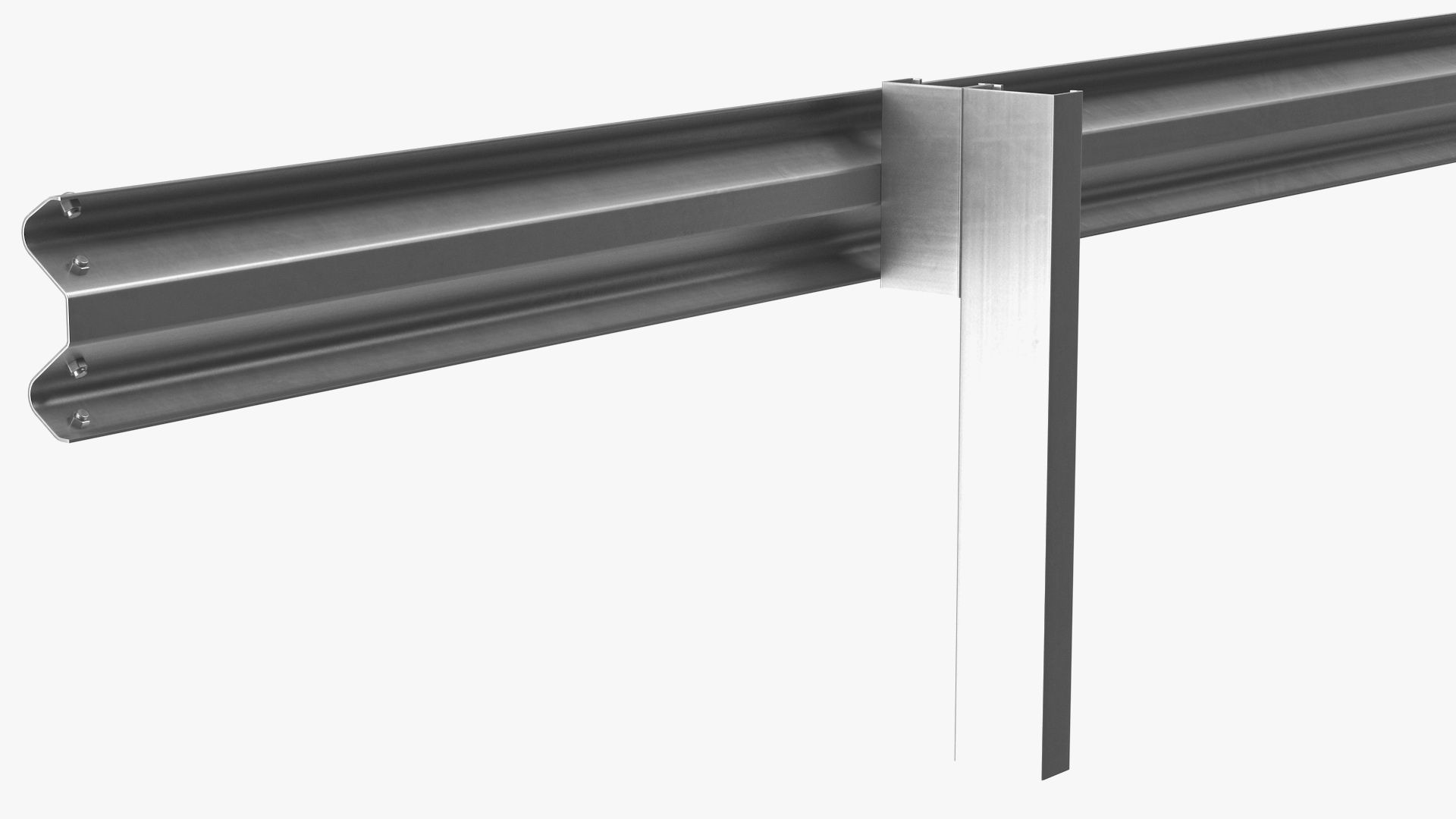 3D Galvanized Highway Guardrail Barrier