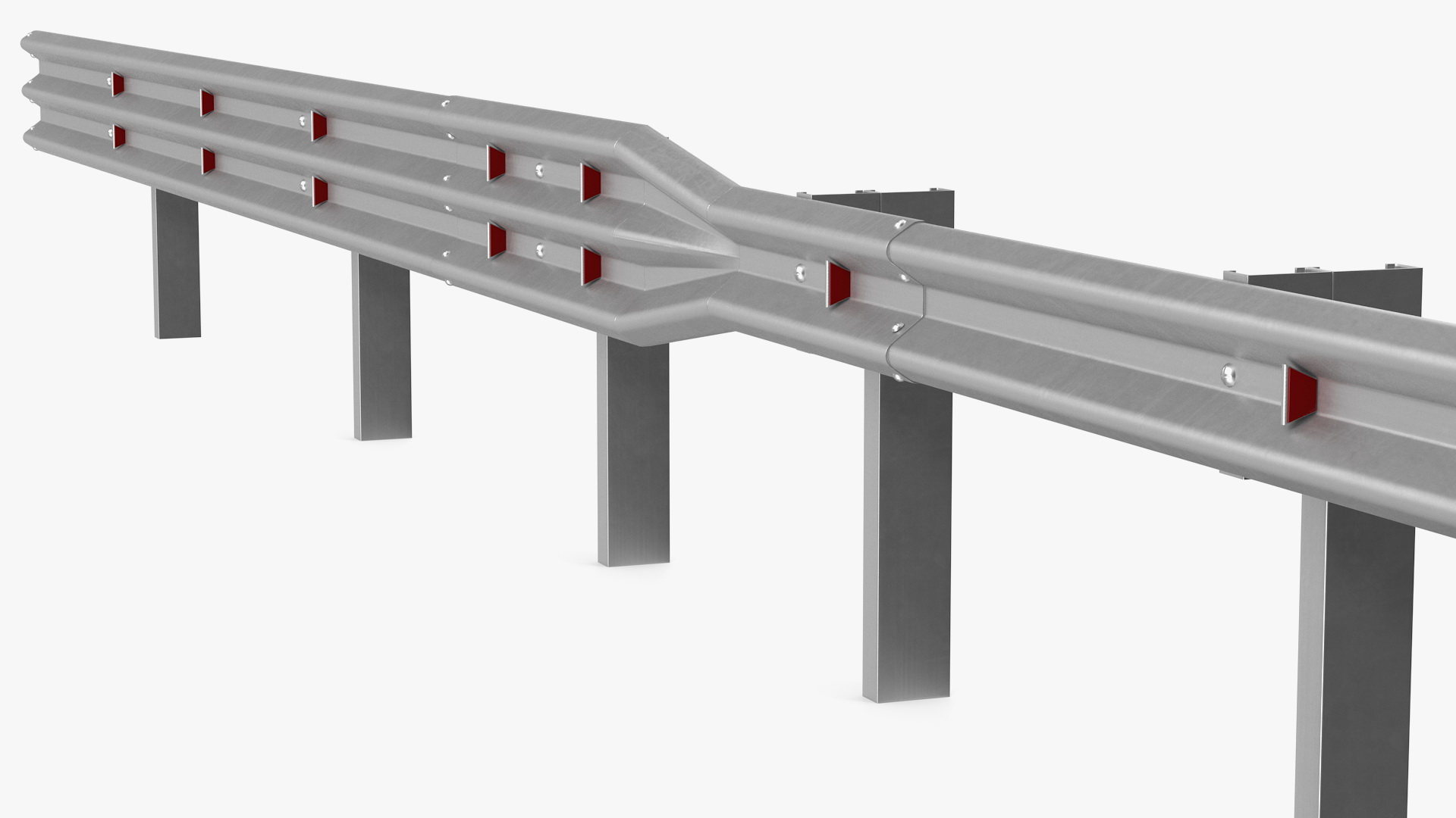3D Galvanized Highway Guardrail Barrier