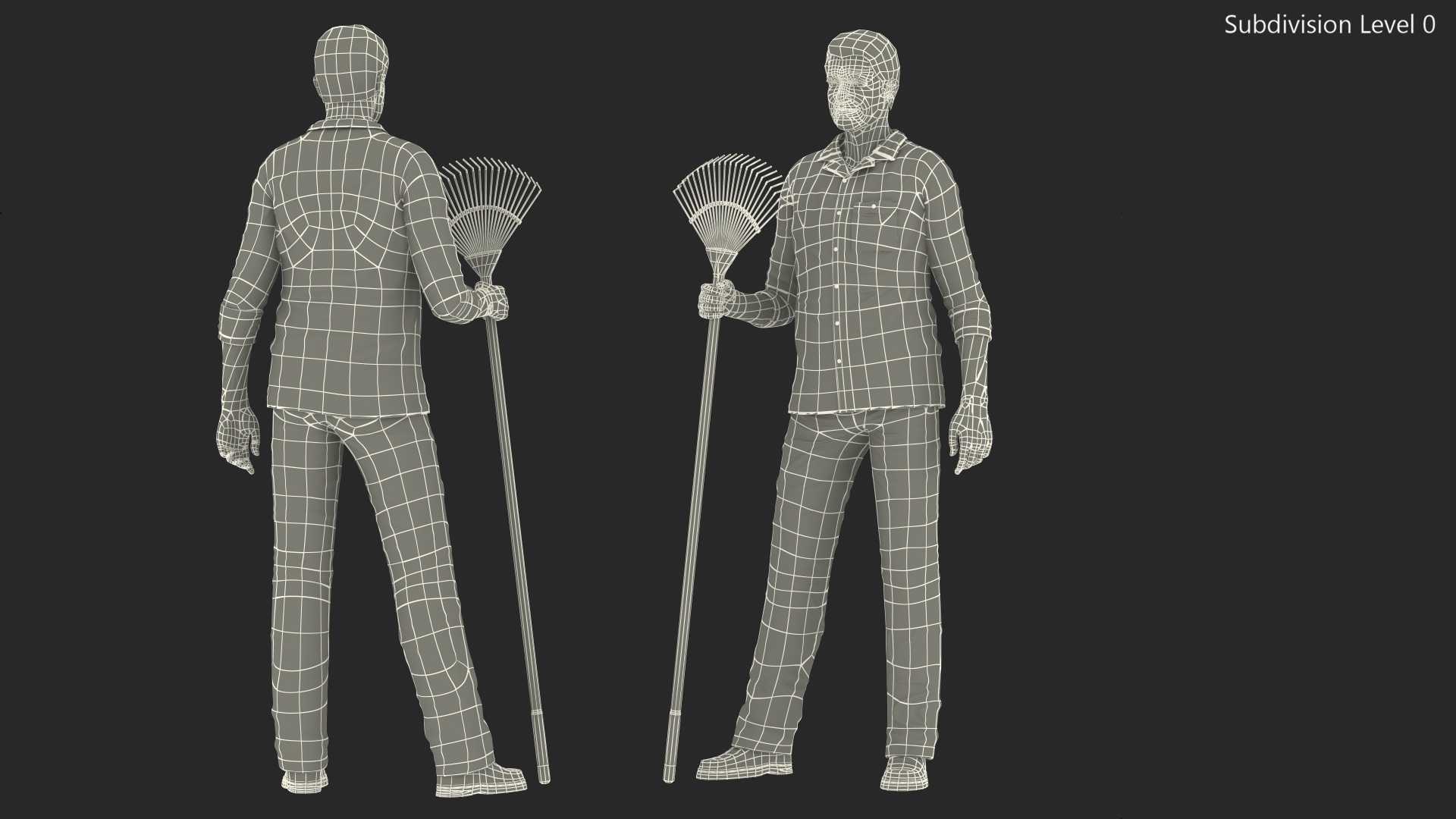 Elderly Man Homewear Standing Pose 3D model