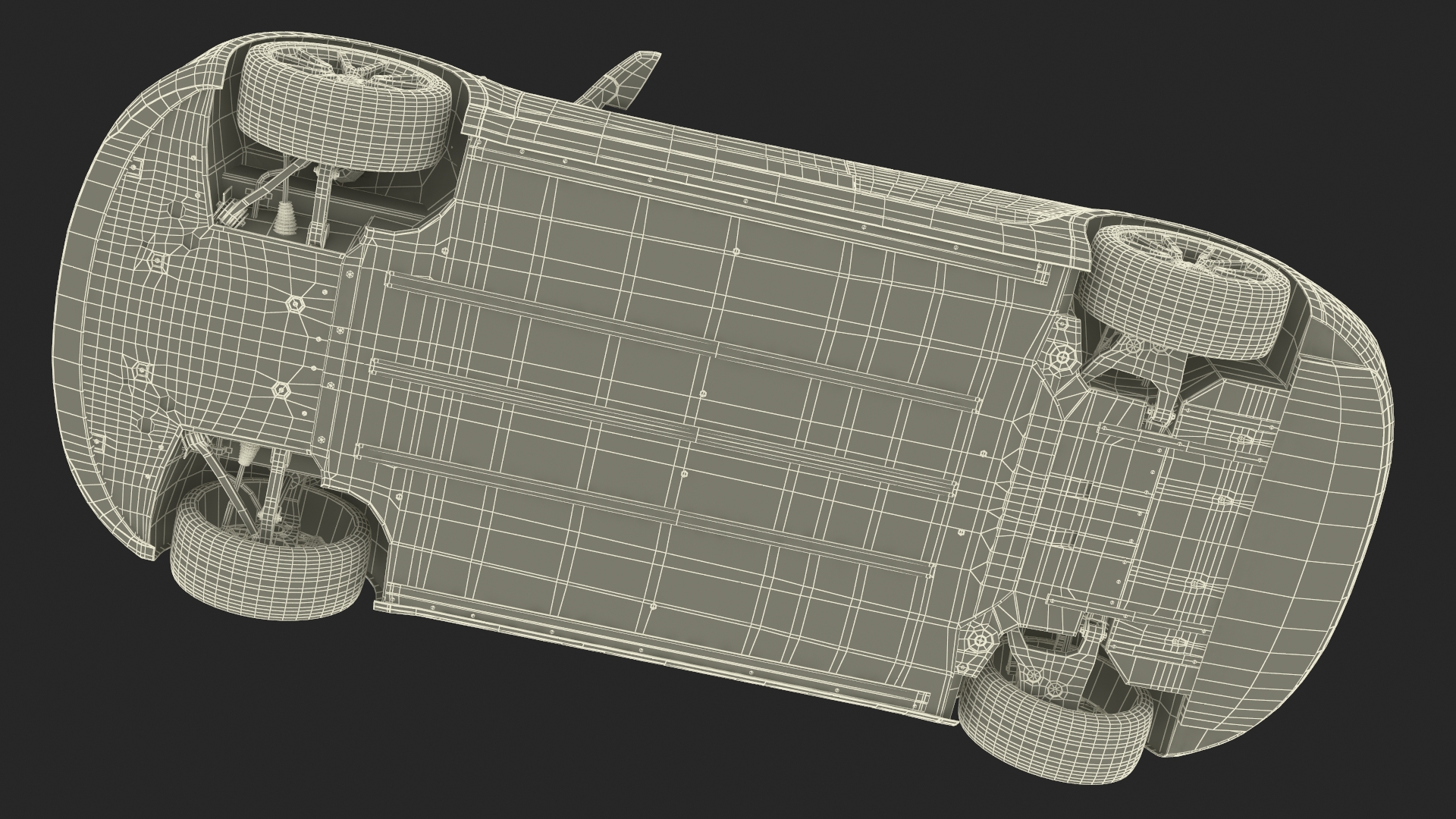 3D Tesla with Thule Car Roofbox on Roof Rack