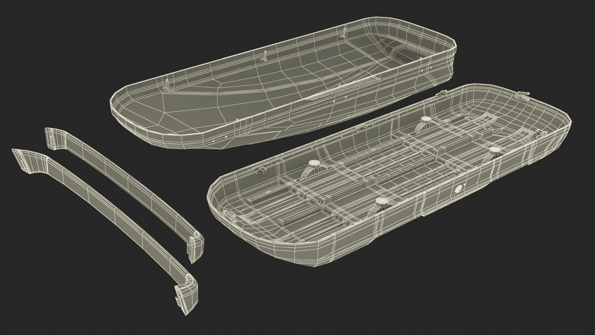 3D Tesla with Thule Car Roofbox on Roof Rack