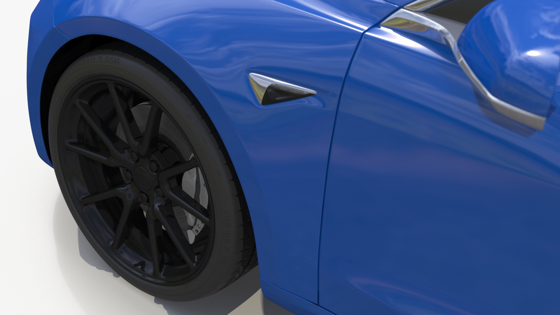 3D Tesla with Thule Car Roofbox on Roof Rack