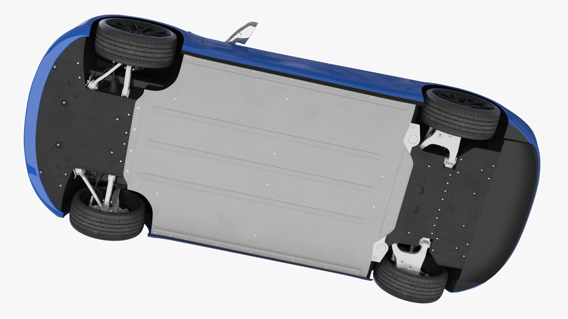 3D Tesla with Thule Car Roofbox on Roof Rack