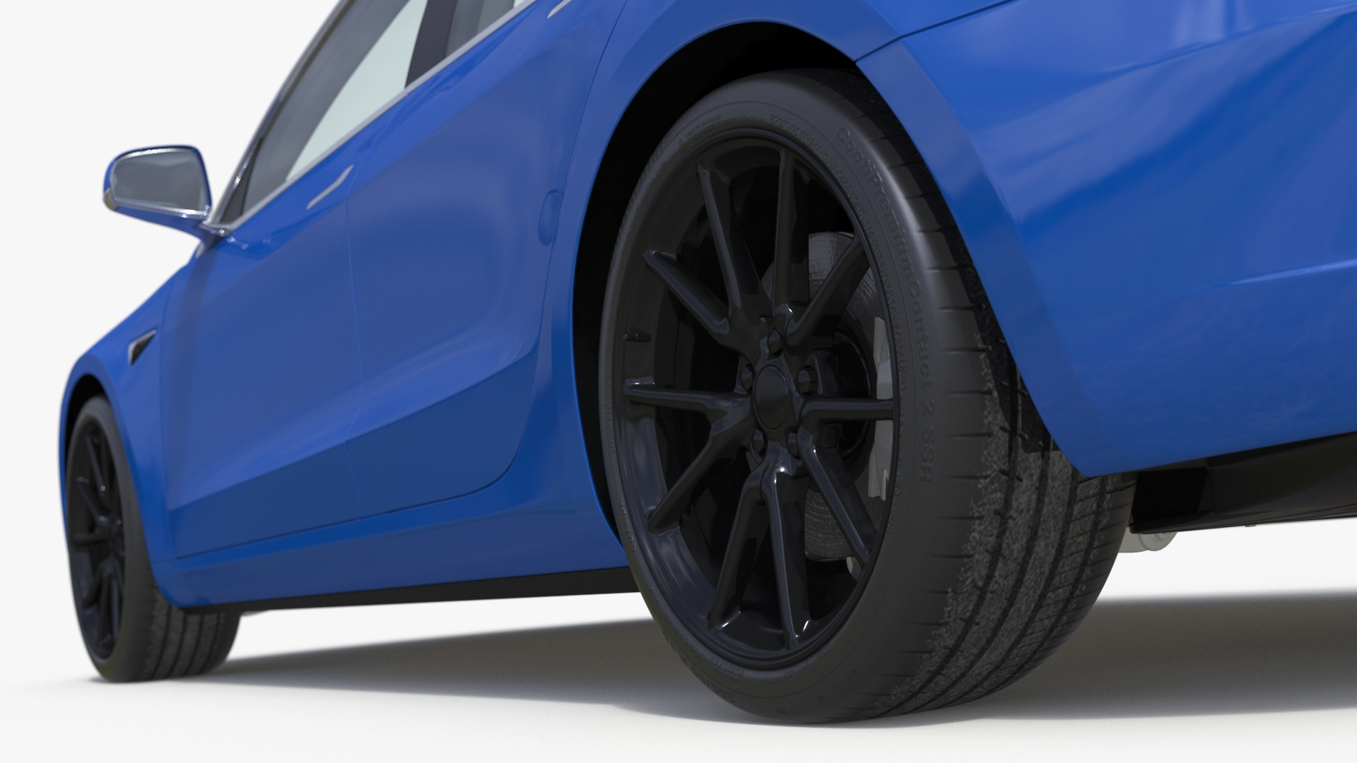 3D Tesla with Thule Car Roofbox on Roof Rack