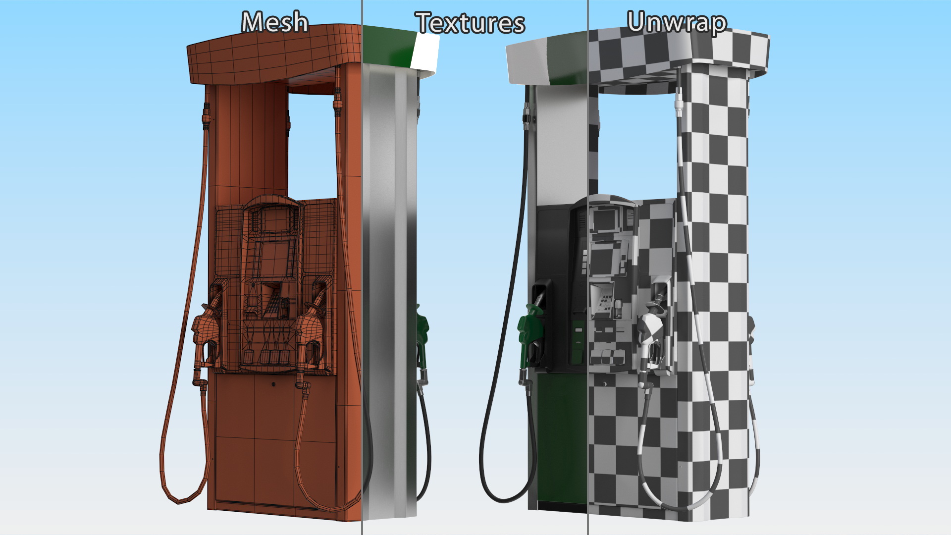 Gas Pump Green 3D model