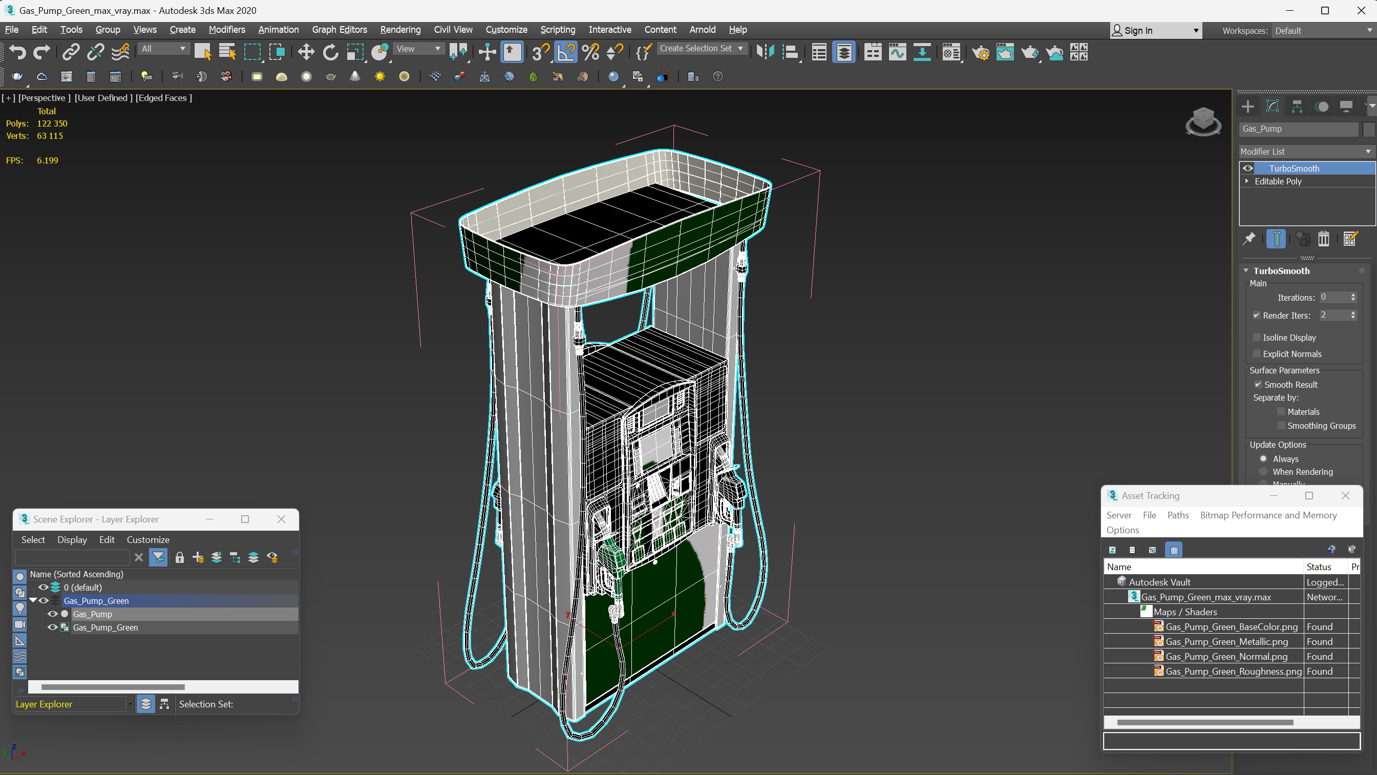 Gas Pump Green 3D model